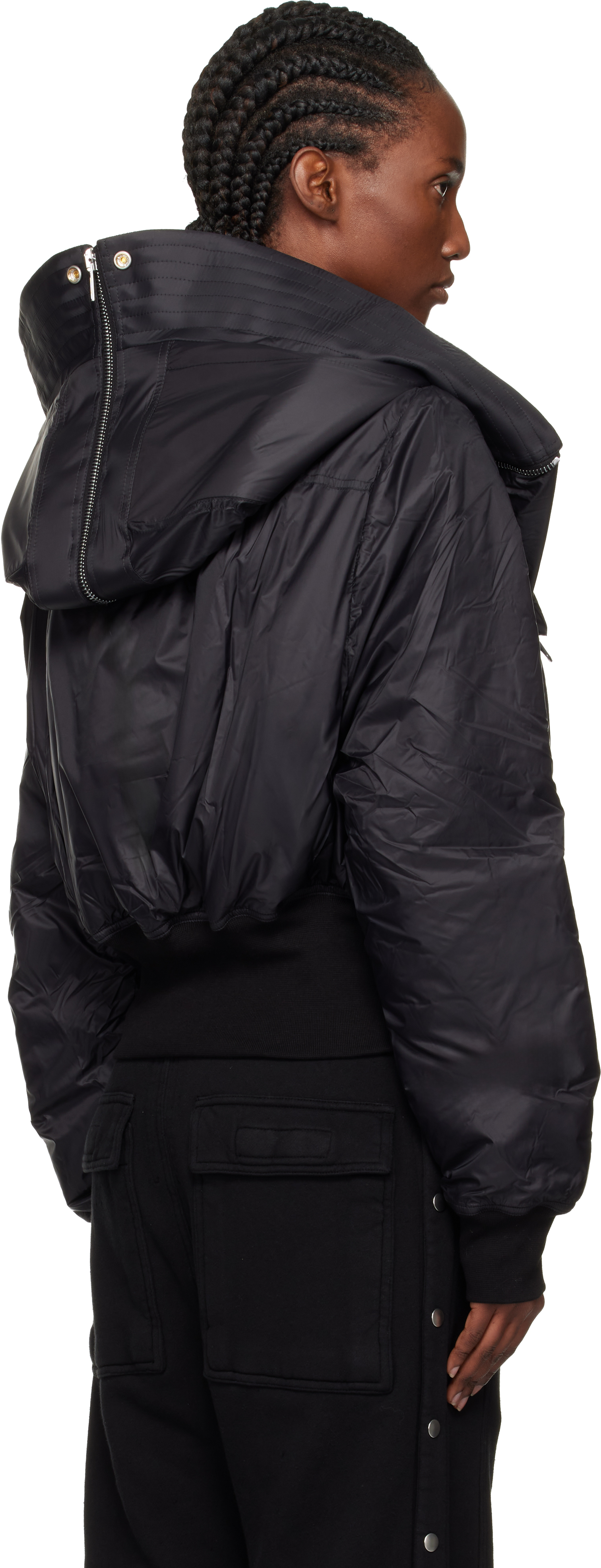 Rick Owens Drkshdw Black Concordians Cropped Alice Bomber Jacket In Black