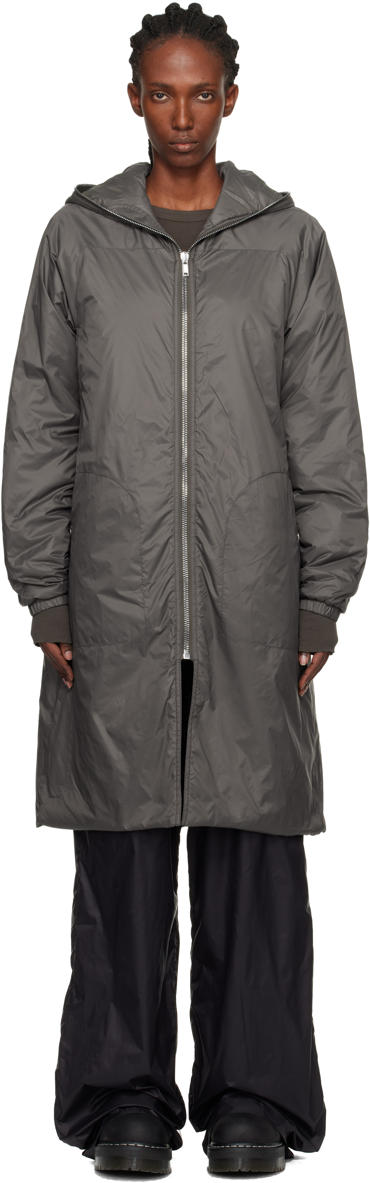 Taupe Concordians Sealed Windbreaker Coat by Rick Owens DRKSHDW on