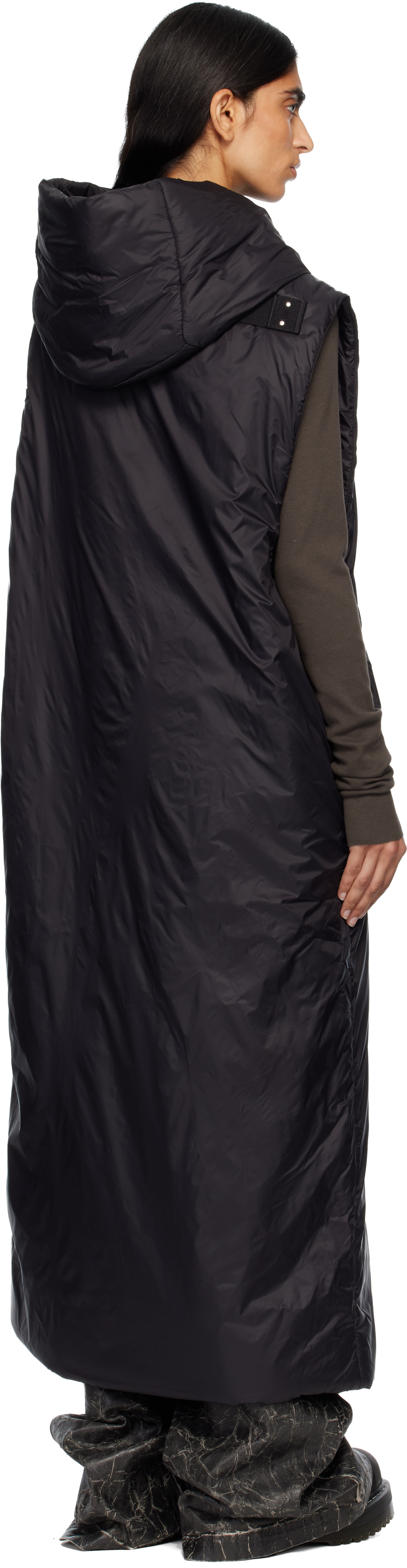 Rick Owens Drkshdw Black Concordians Hooded Liner Coat In Black