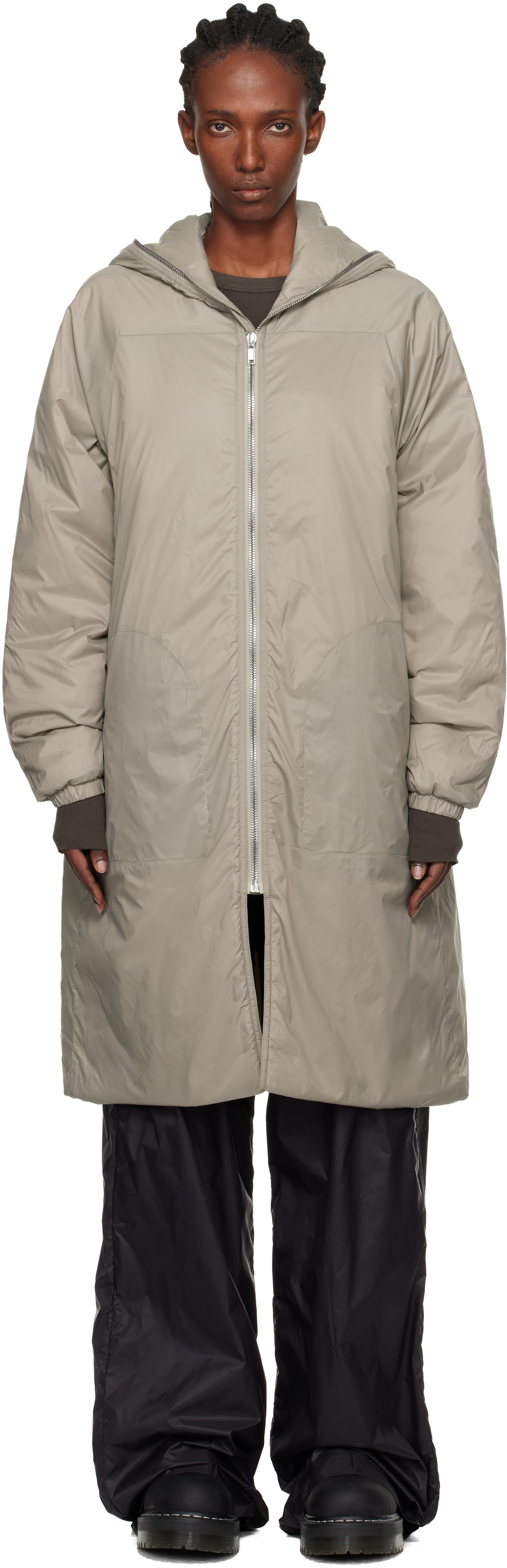 Rick Owens Drkshdw Taupe Concordians Sealed Windbreaker Coat