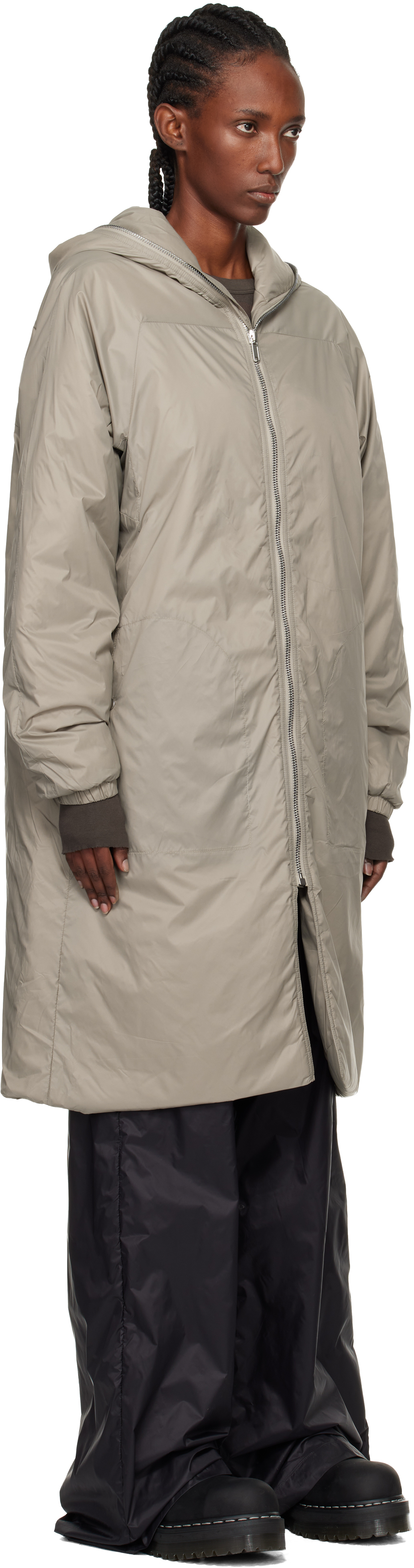 Rick Owens Drkshdw Taupe Concordians Sealed Windbreaker Coat In Gray