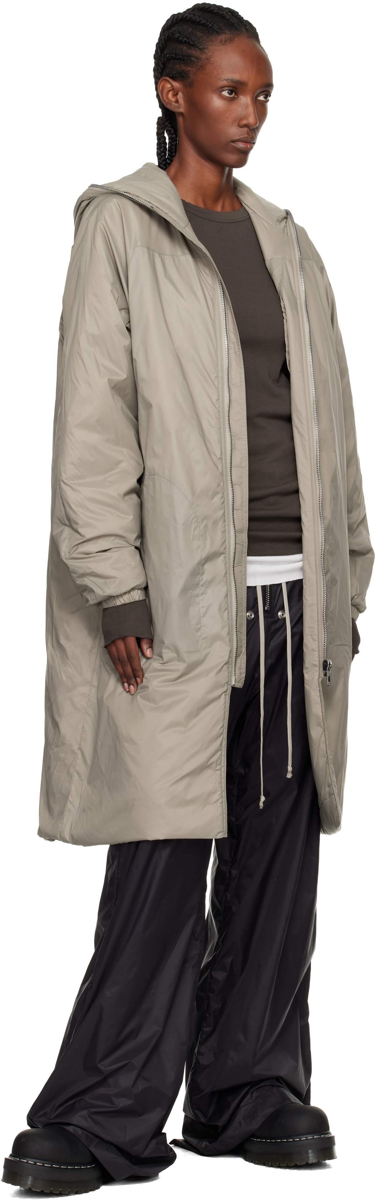 Rick Owens Drkshdw Taupe Concordians Sealed Windbreaker Coat In Gray