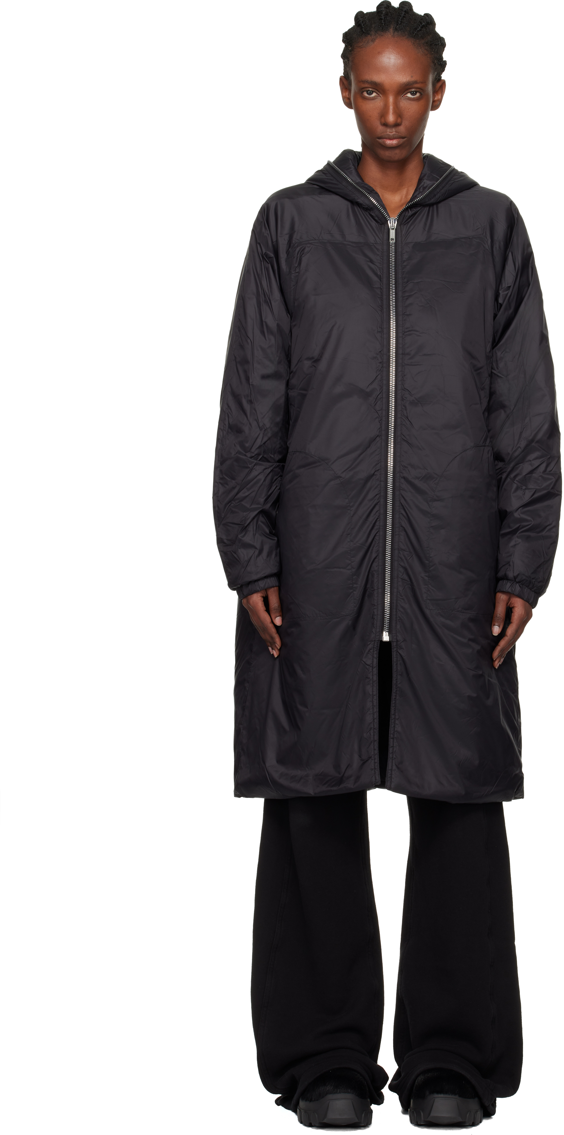 Rick Owens Drkshdw Black Concordians Sealed Windbreaker Coat