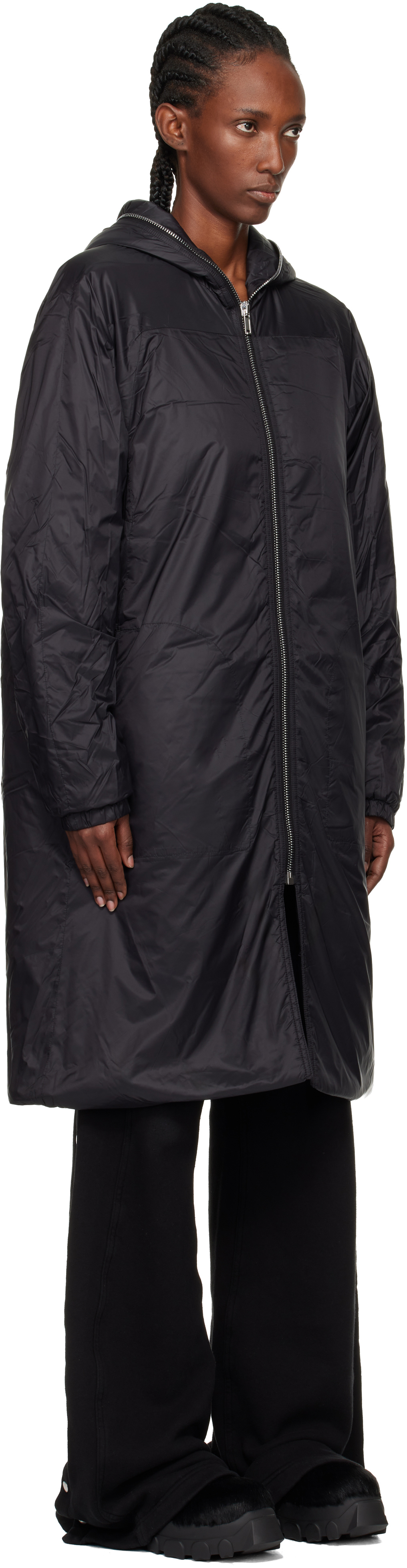 Rick Owens Drkshdw Black Concordians Sealed Windbreaker Coat In Black