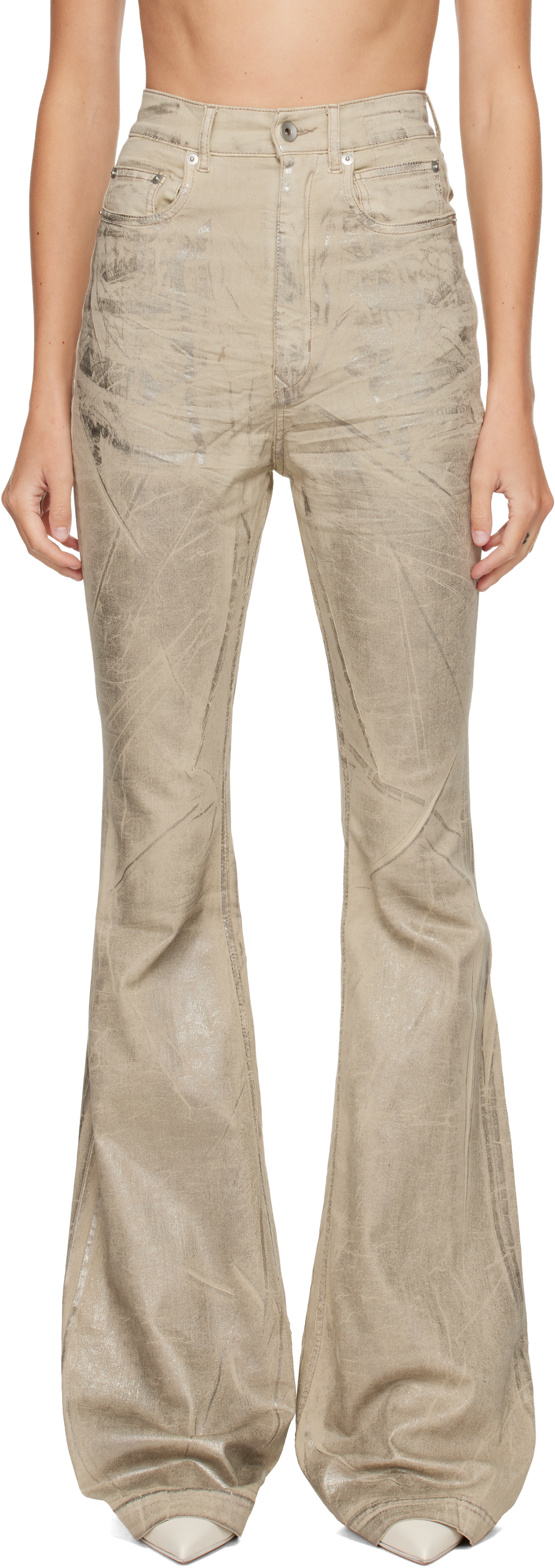 Silver Concordians Bolan Bootcut Jeans by Rick Owens DRKSHDW on Sale