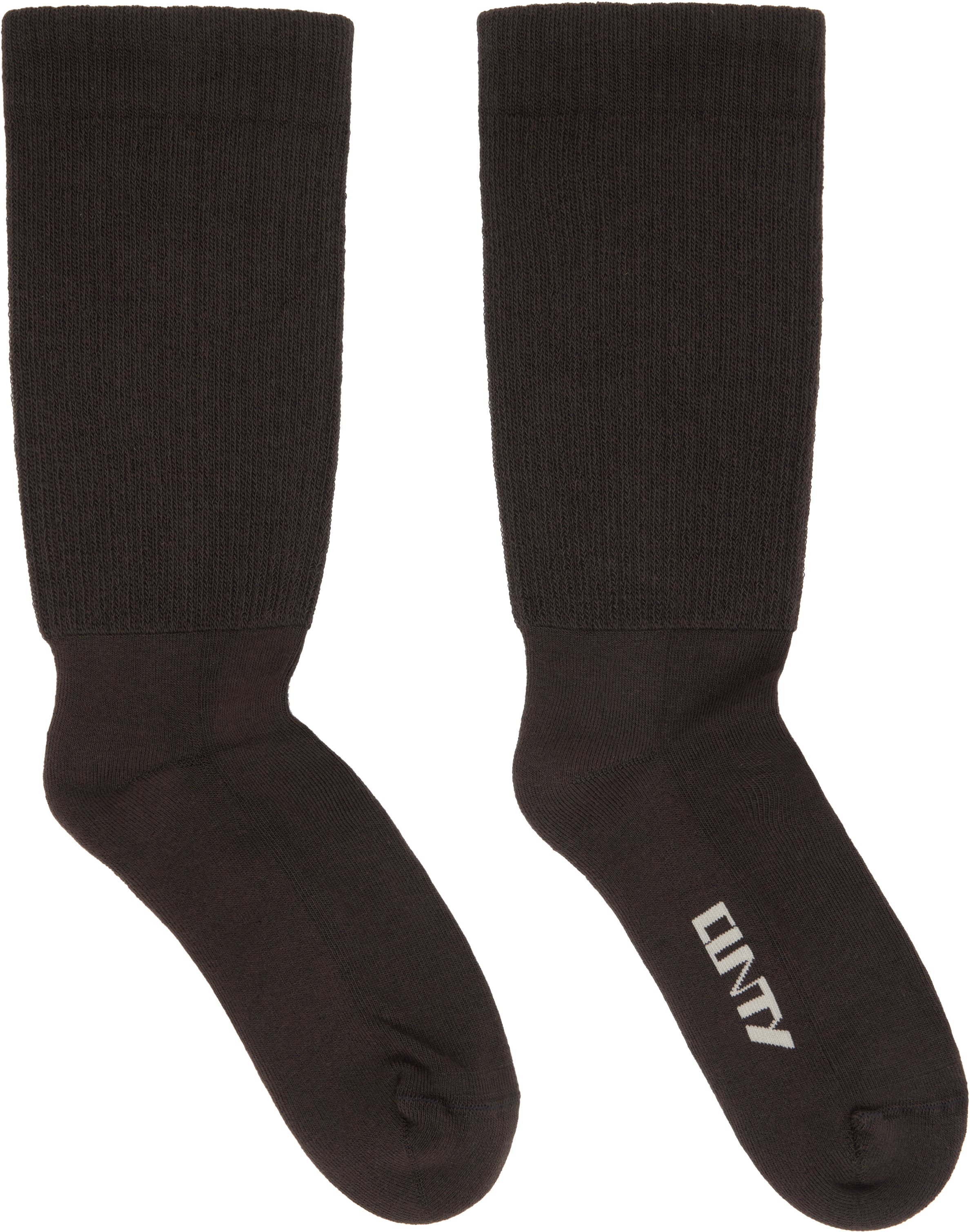 Rick Owens Drkshdw Gray Concordians Knee High Socks In Black