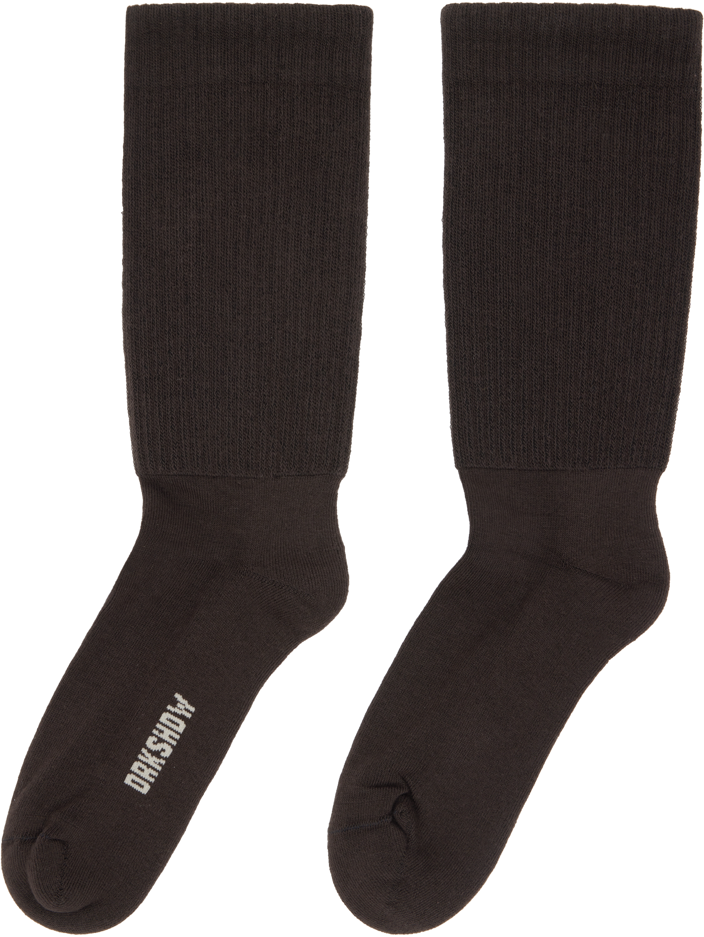 Rick Owens Drkshdw Gray Concordians Knee High Socks In Black