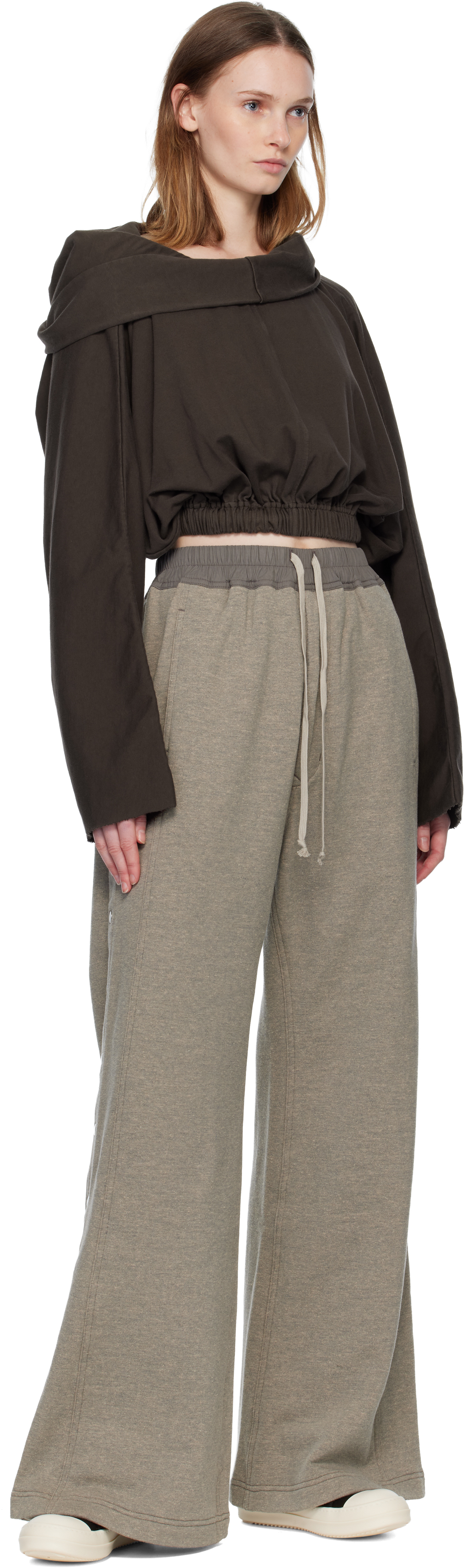 Rick Owens Drkshdw Gray Concordians Pusher Trousers In Brown