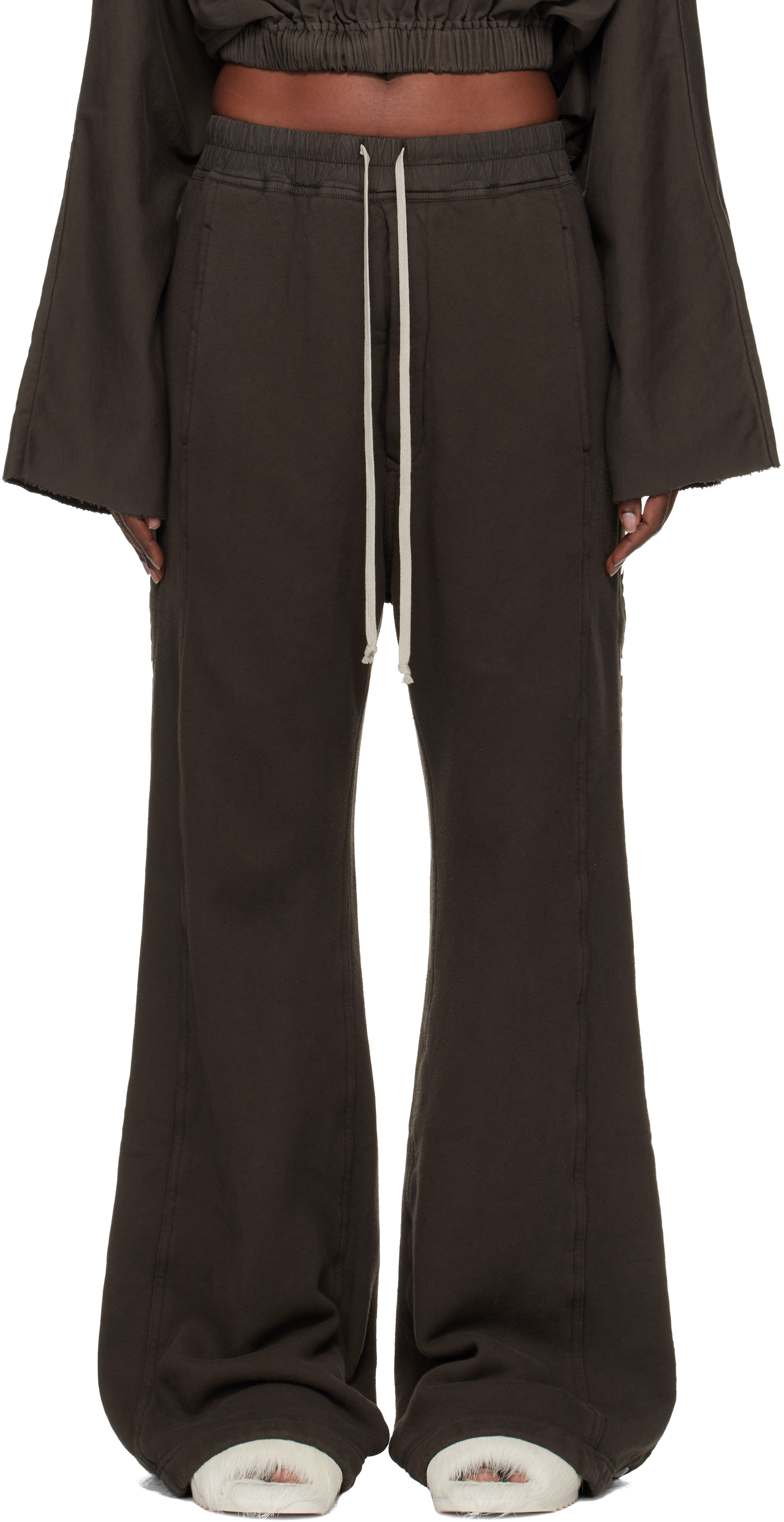 Rick Owens DRKSHDW: Gray Concordians Pusher Sweatpants | SSENSE