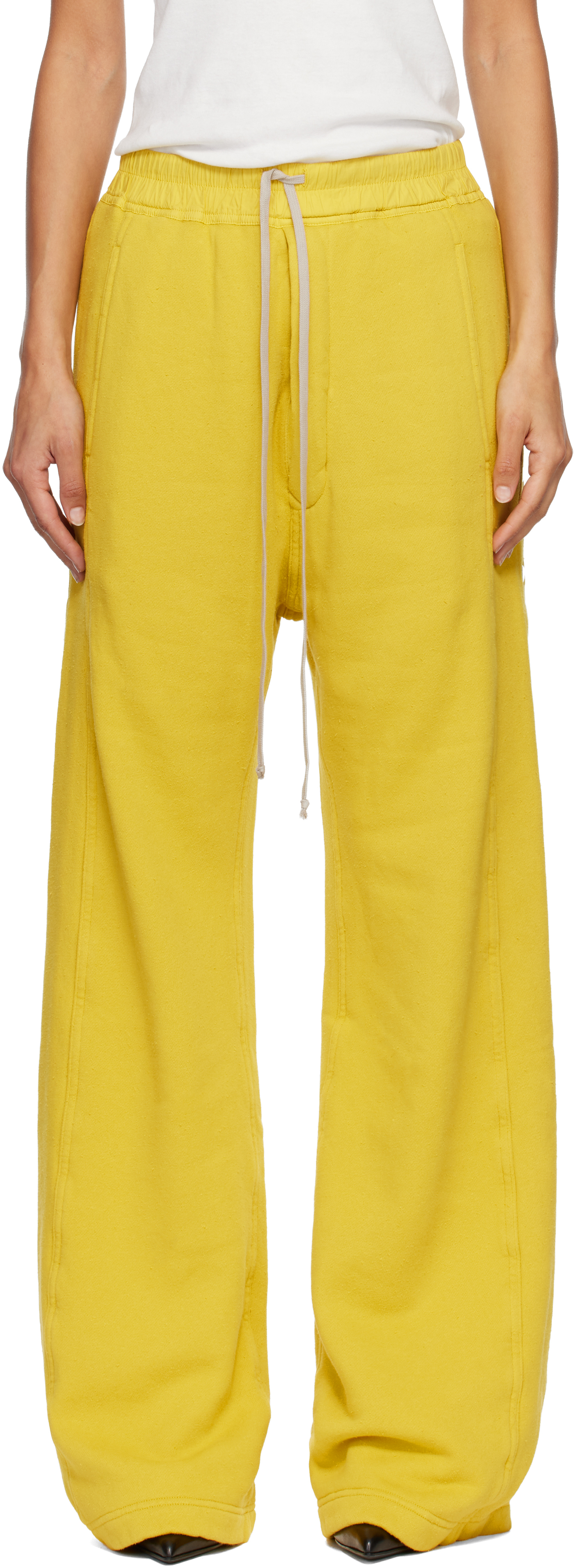 Rick Owens Drkshdw Yellow Concordians Pusher Lounge Pants In Yellow