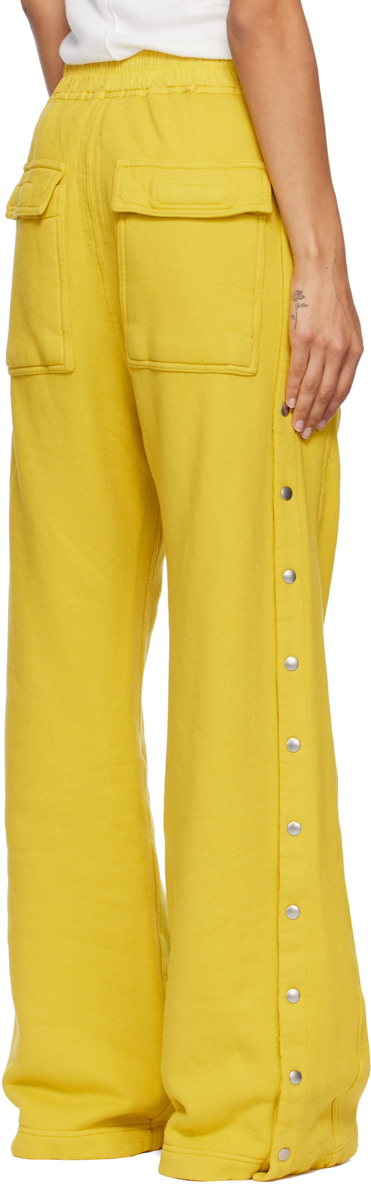 Rick Owens Drkshdw Yellow Concordians Pusher Lounge Pants In Yellow