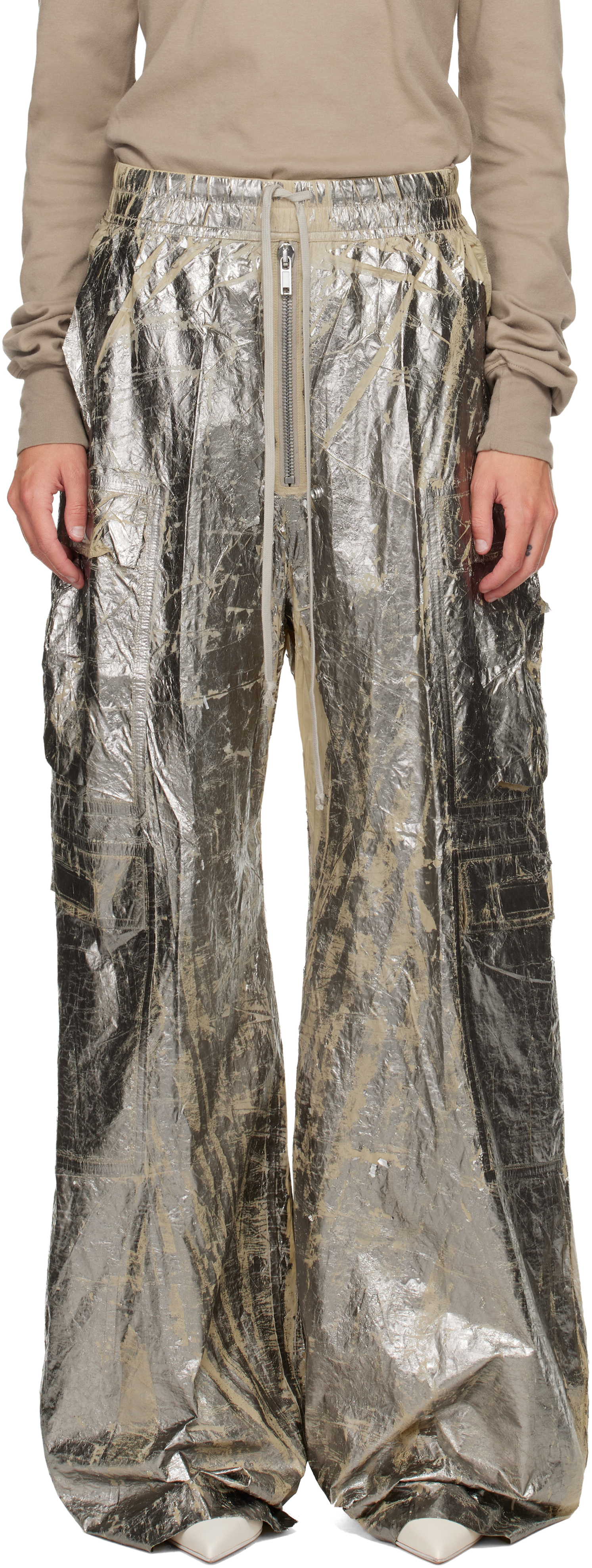Silver Concordians Double Jumbo Belas Cargo Pants by Rick Owens