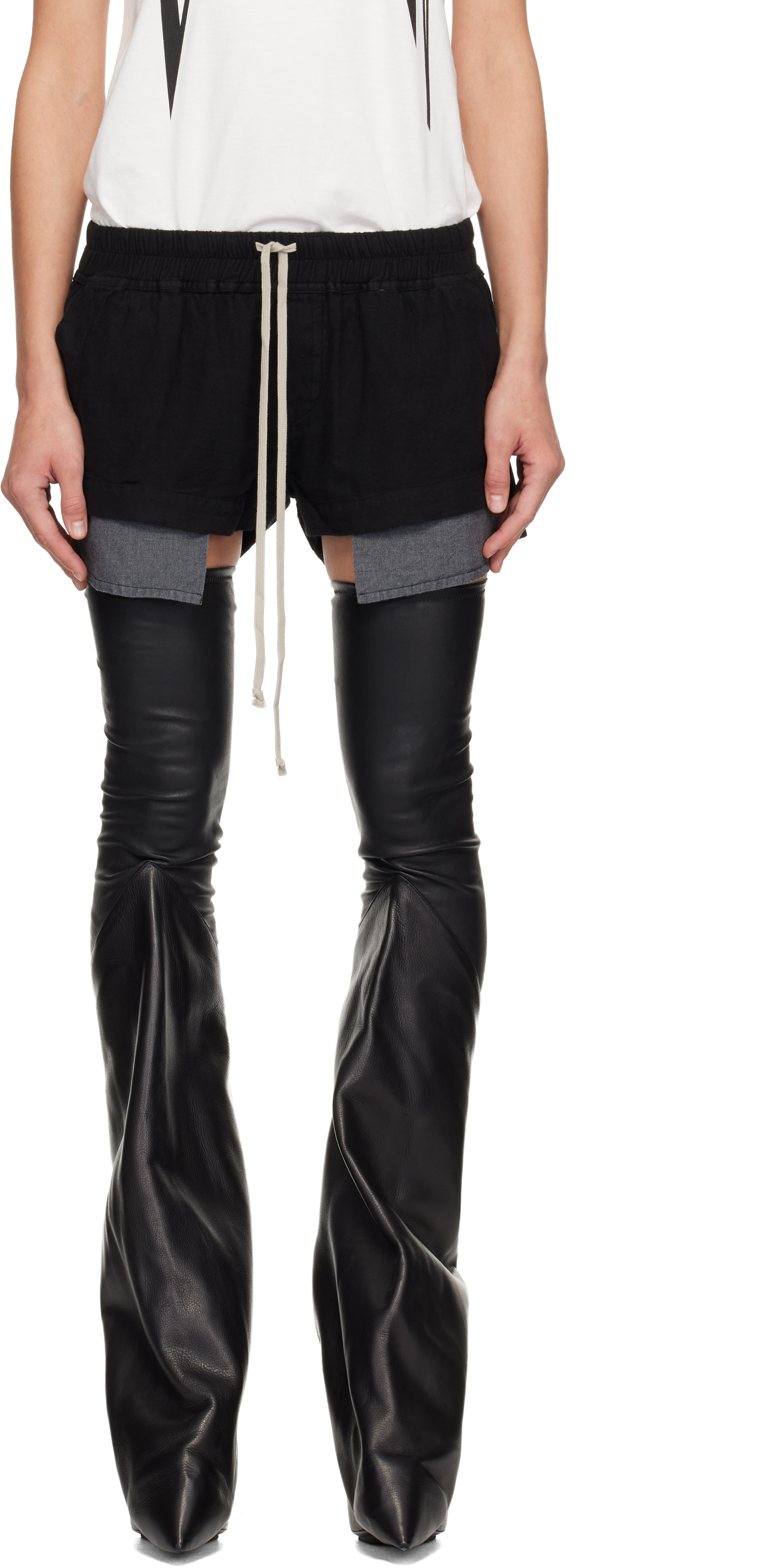 Black Concordians Fog Boxers Shorts by Rick Owens DRKSHDW on Sale