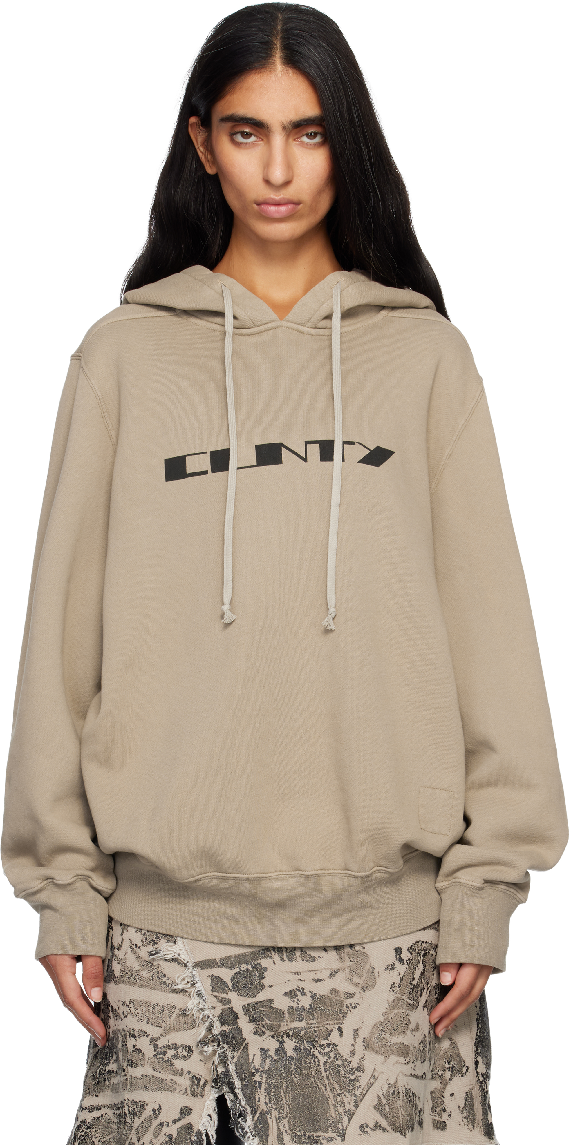 Rick Owens Drkshdw Taupe Concordians Oversized Hoodie In Neutral