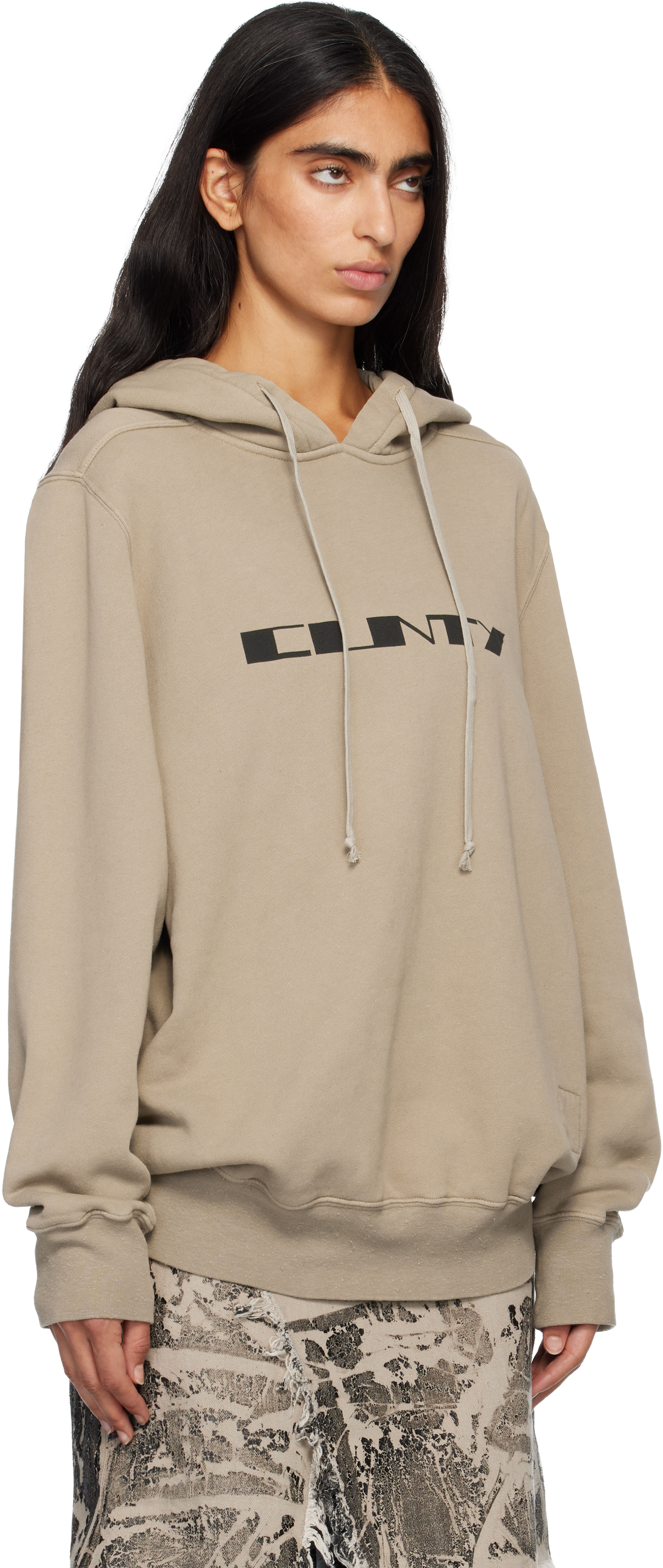 Rick Owens Drkshdw Taupe Concordians Oversized Hoodie In Neutral