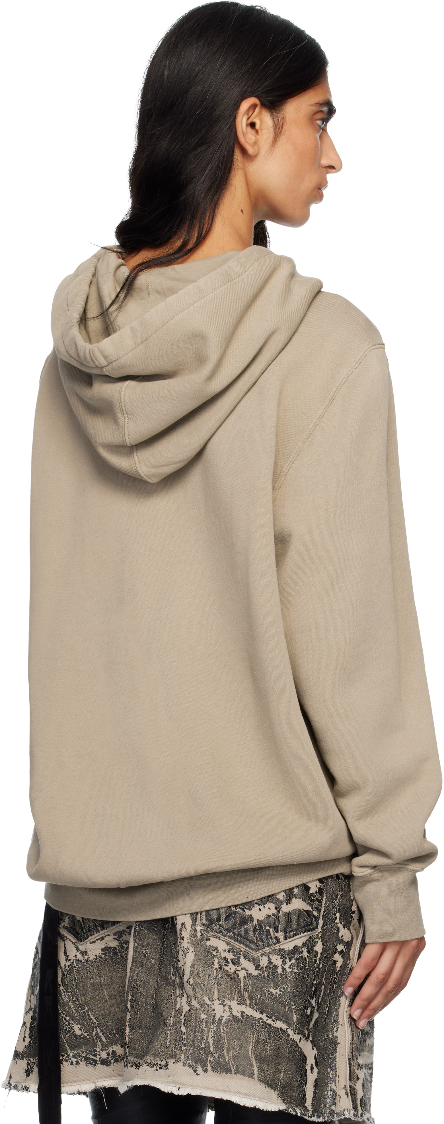 Rick Owens Drkshdw Taupe Concordians Oversized Hoodie In Neutral