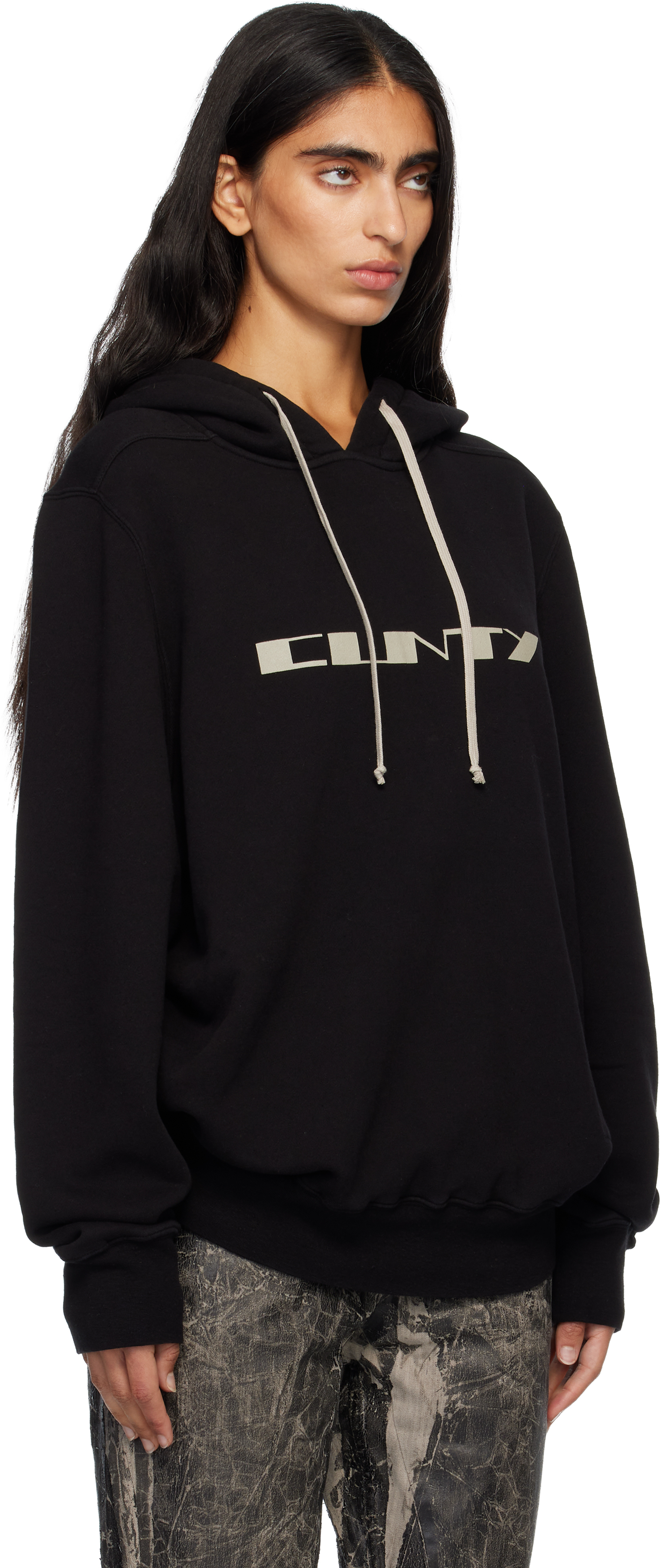 Rick Owens Drkshdw Black Concordians Oversized Hoodie In Black