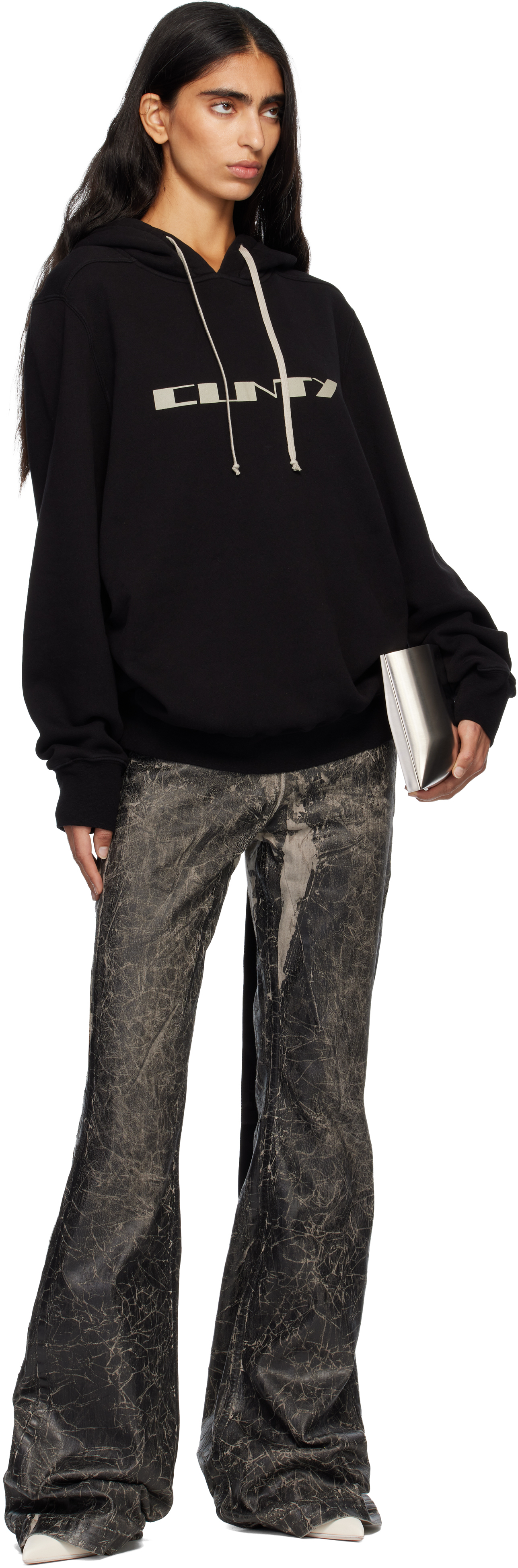 Rick Owens Drkshdw Black Concordians Oversized Hoodie In Black