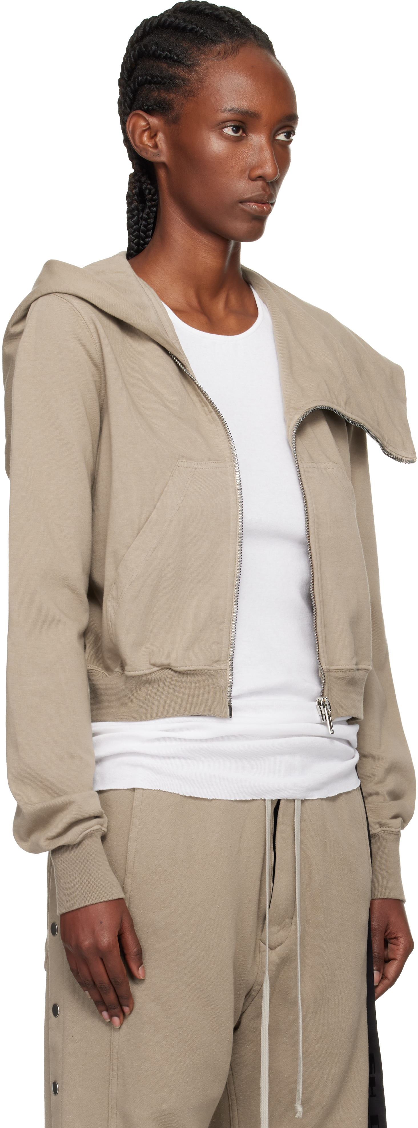 Rick Owens Drkshdw Taupe Concordians Mountain Hoodie In Neutral