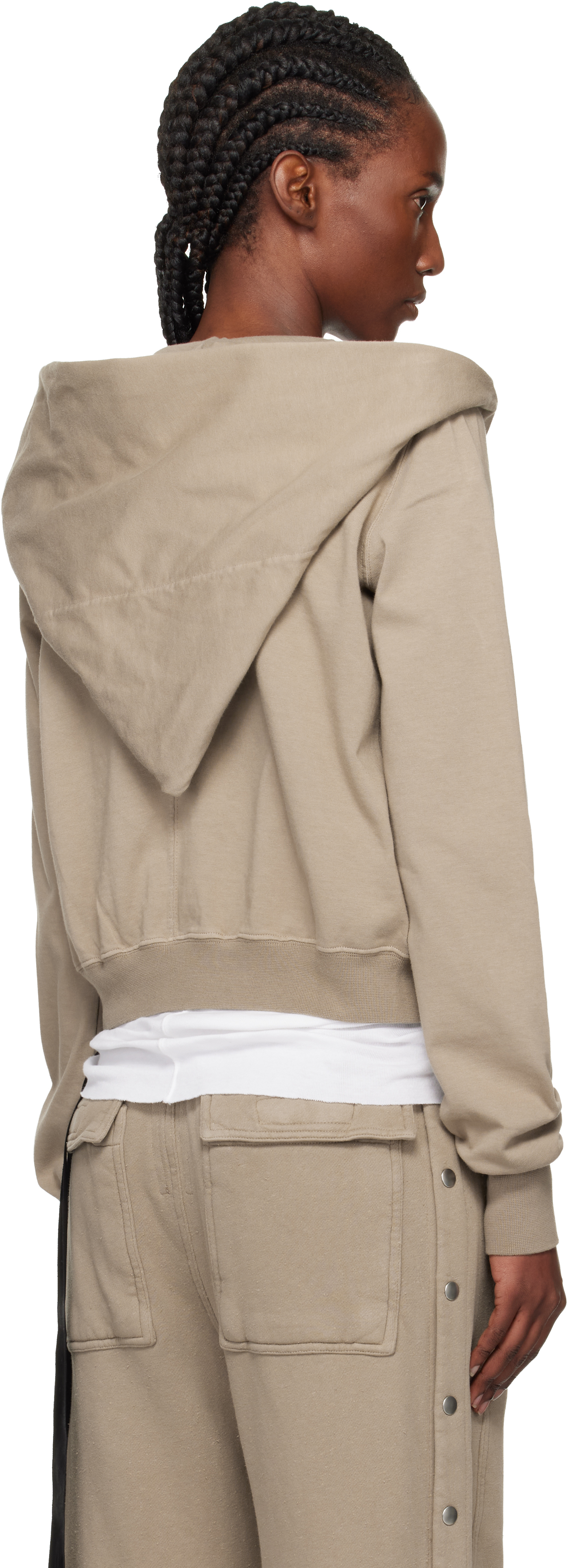 Rick Owens Drkshdw Taupe Concordians Mountain Hoodie In Neutral