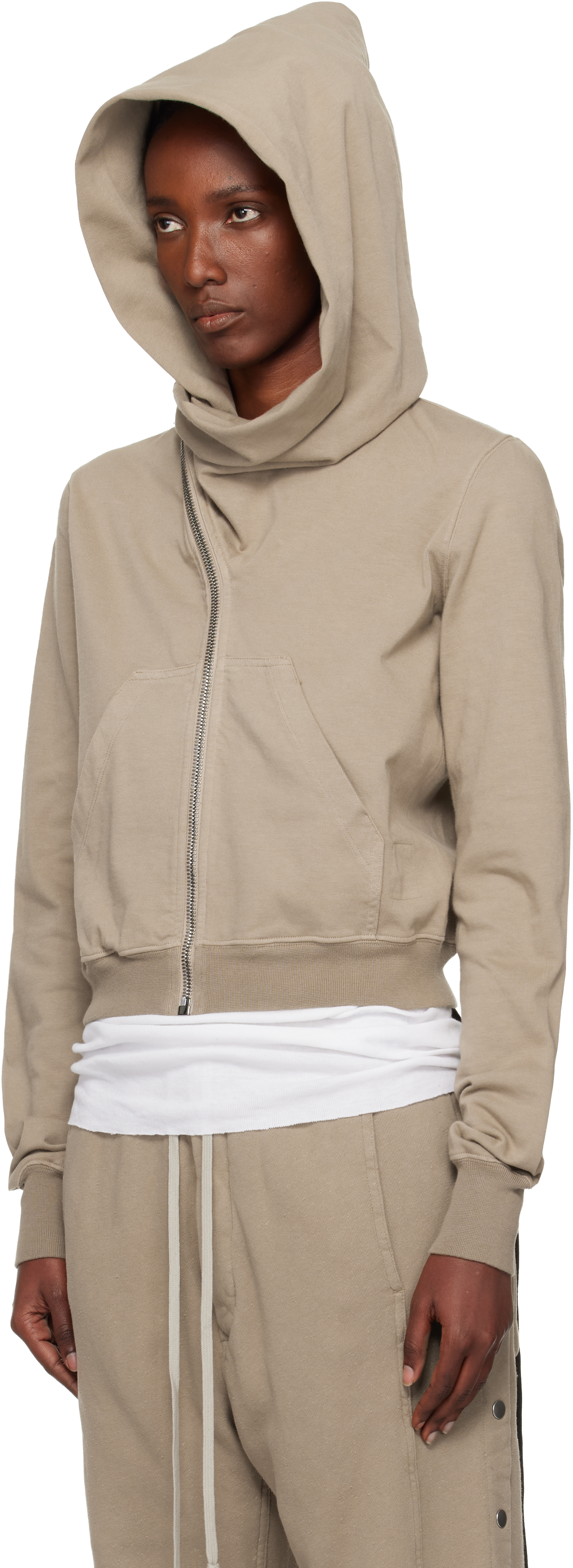 Rick Owens Drkshdw Taupe Concordians Mountain Hoodie In Neutral