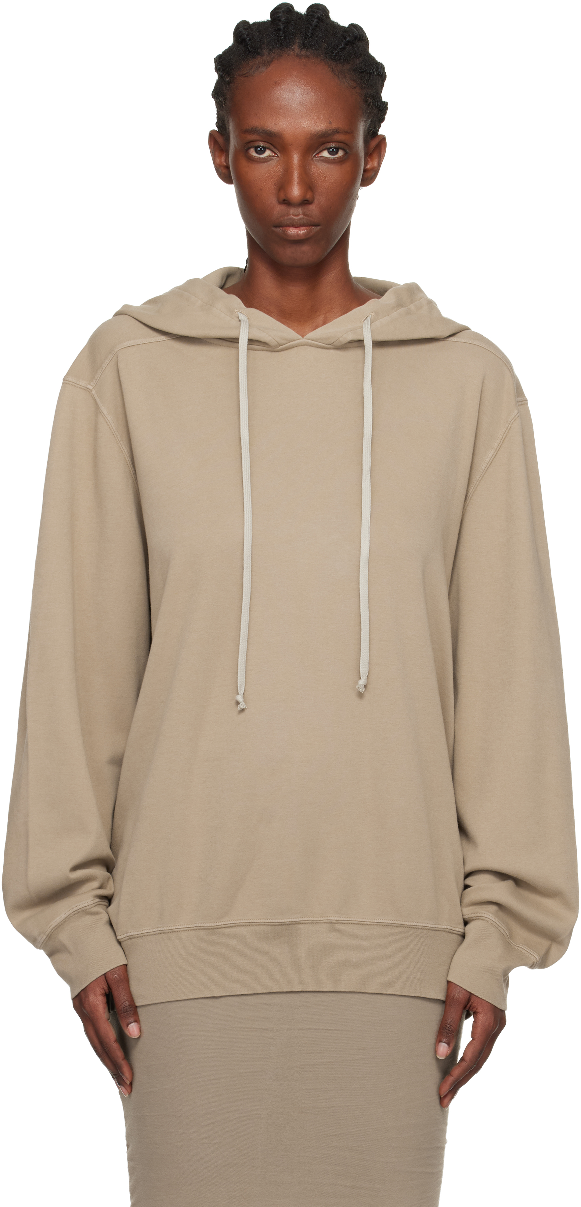 Rick Owens Drkshdw Taupe Concordians Oversized Hoodie In Neutral