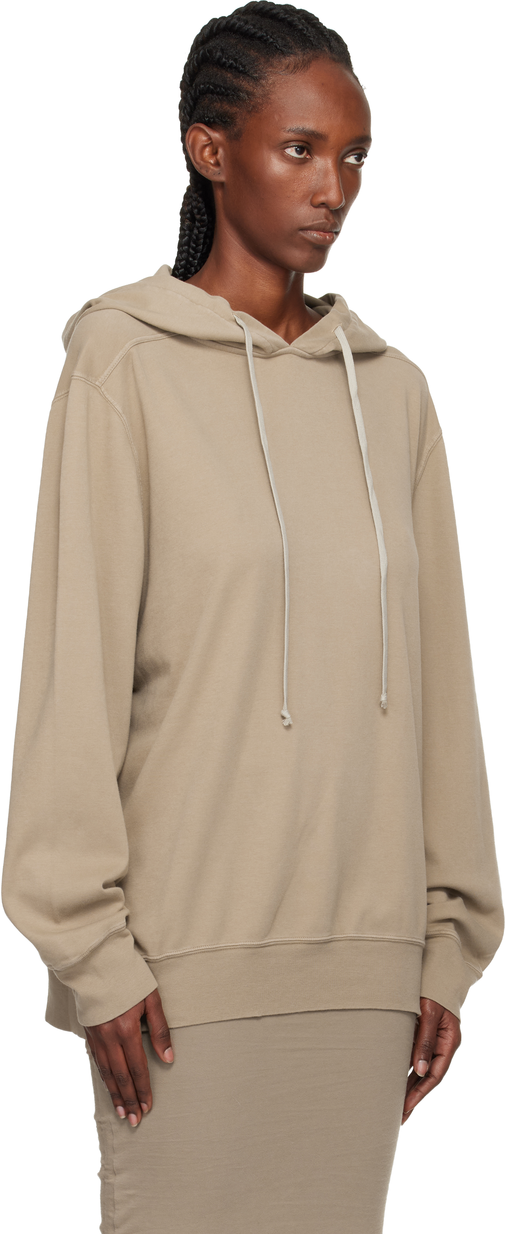 Rick Owens Drkshdw Taupe Concordians Oversized Hoodie In Neutral