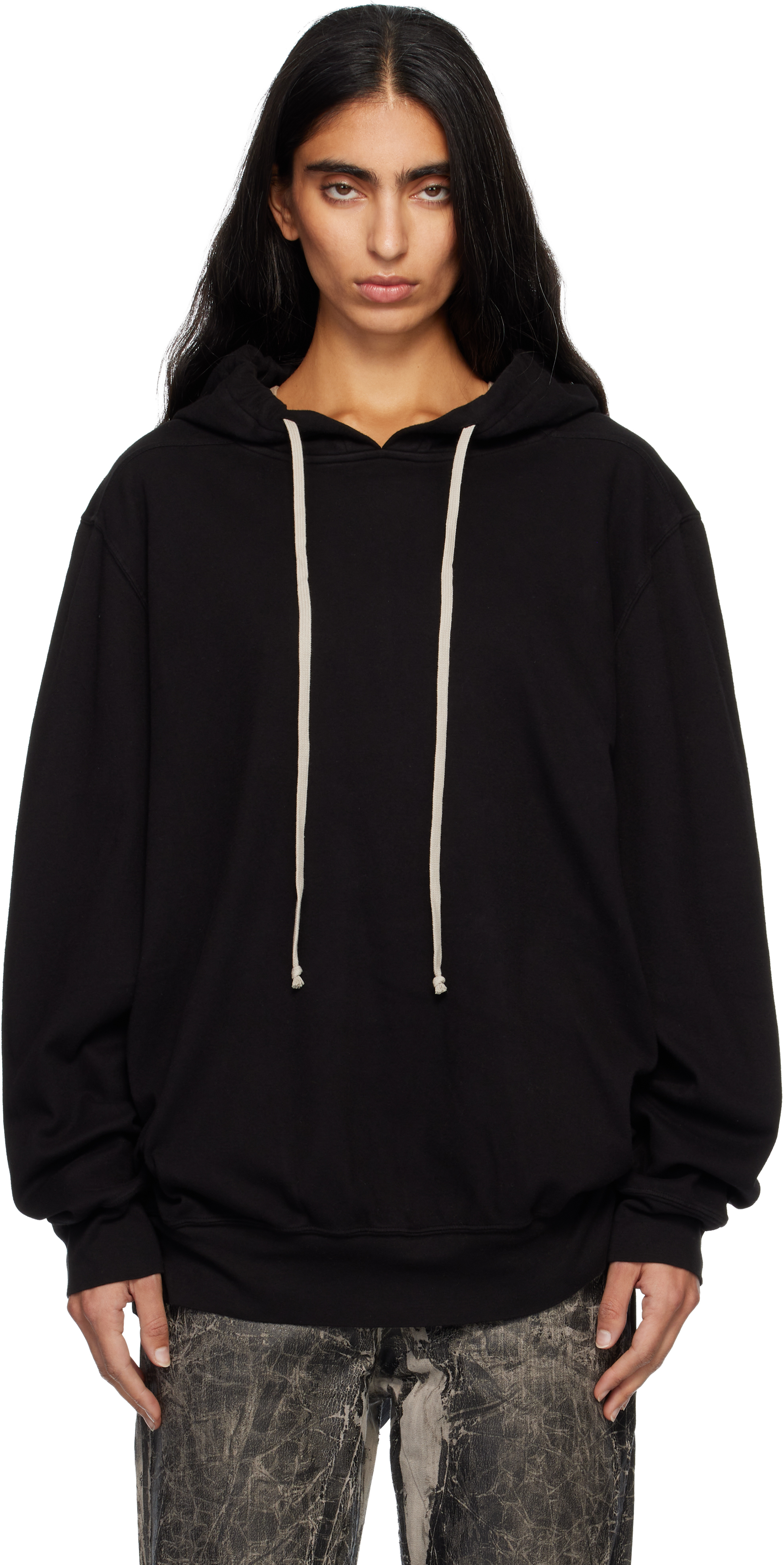Rick Owens Drkshdw Black Concordians Oversized Hoodie In Black