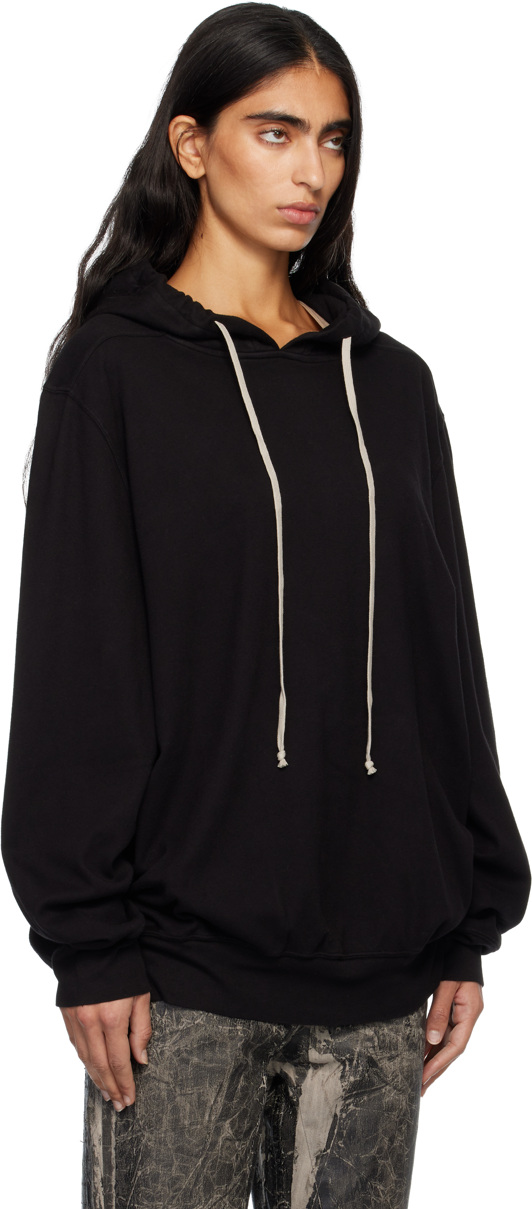 Rick Owens Drkshdw Black Concordians Oversized Hoodie In Black