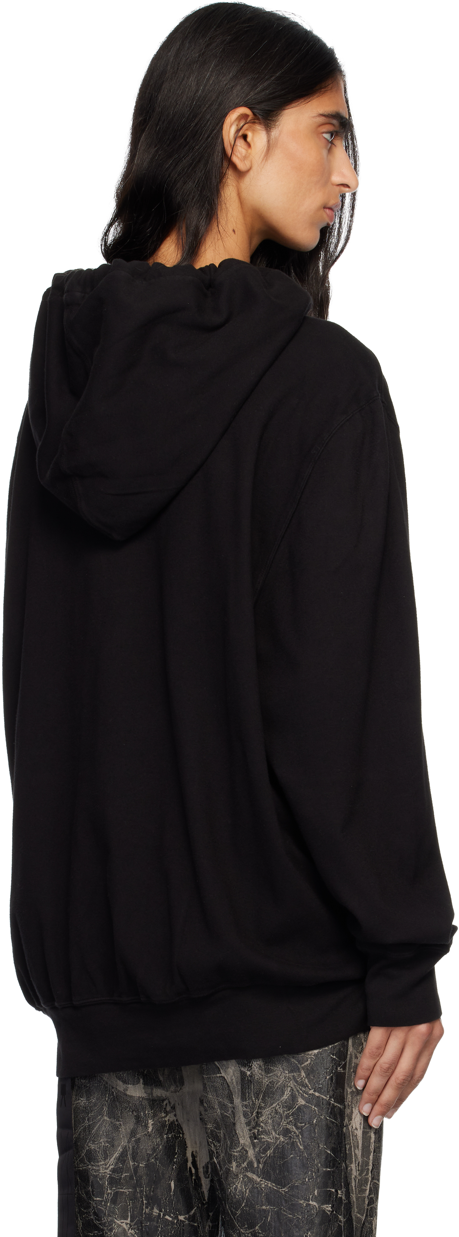 Rick Owens Drkshdw Black Concordians Oversized Hoodie In Black