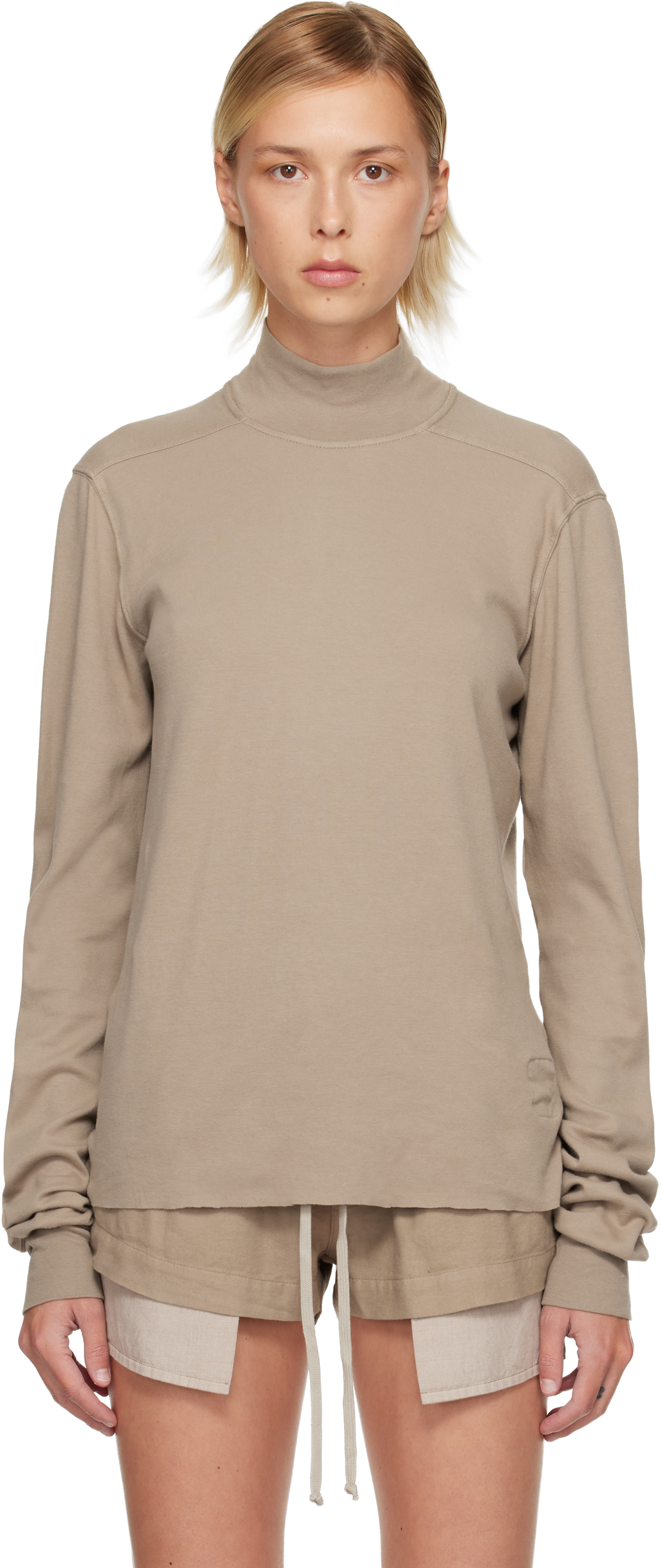 Taupe Concordians Headon Dbl Sweater by Rick Owens DRKSHDW on Sale