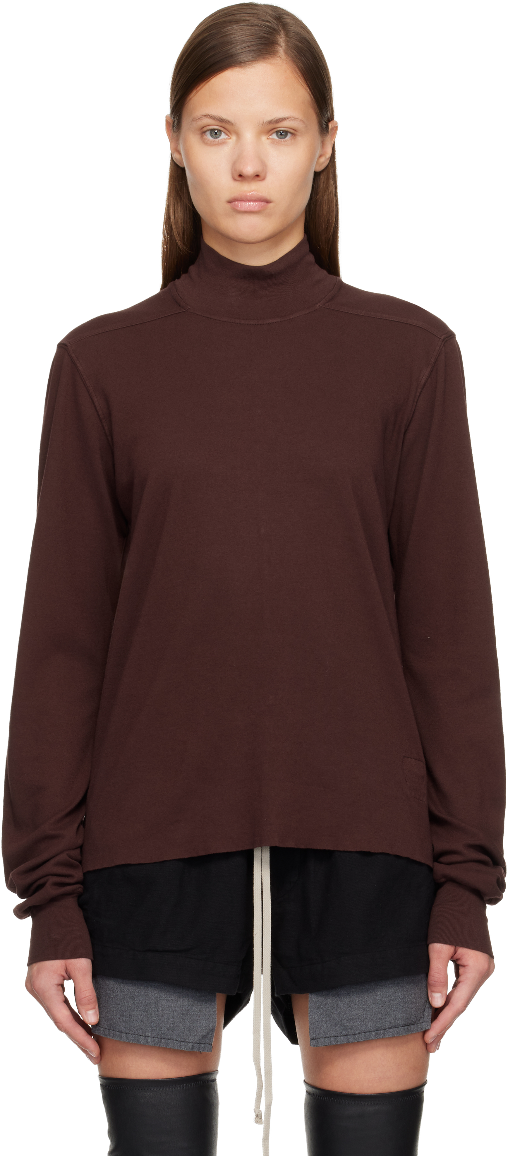 Burgundy Concordians Headon Dbl Turtleneck by Rick Owens DRKSHDW