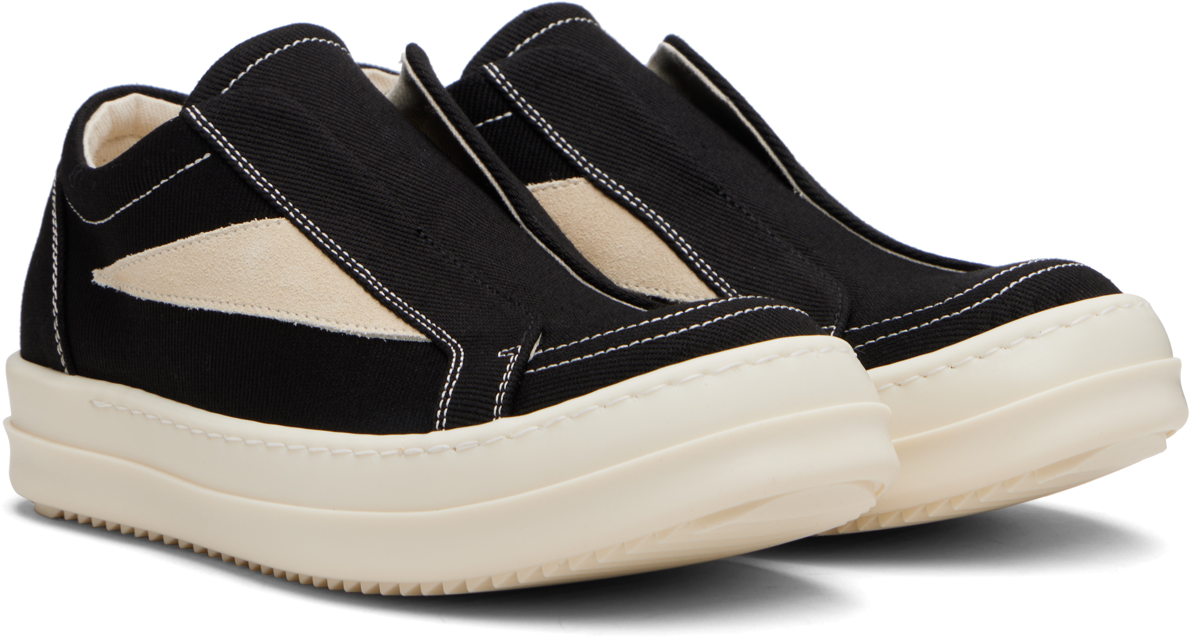 Rick Owens Drkshdw Black Concordians Laceless Vintage Sneaks Sneakers In Multi