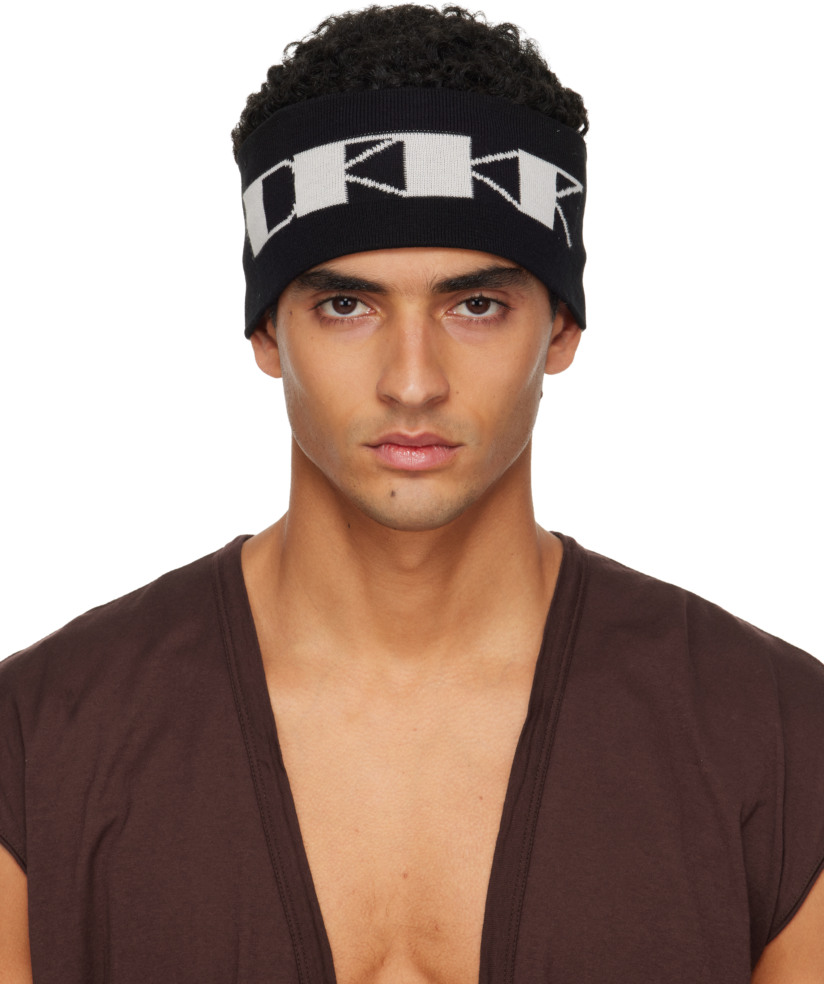 Rick Owens DRKSHDW: Black Concordians Cotton Headband | SSENSE UK