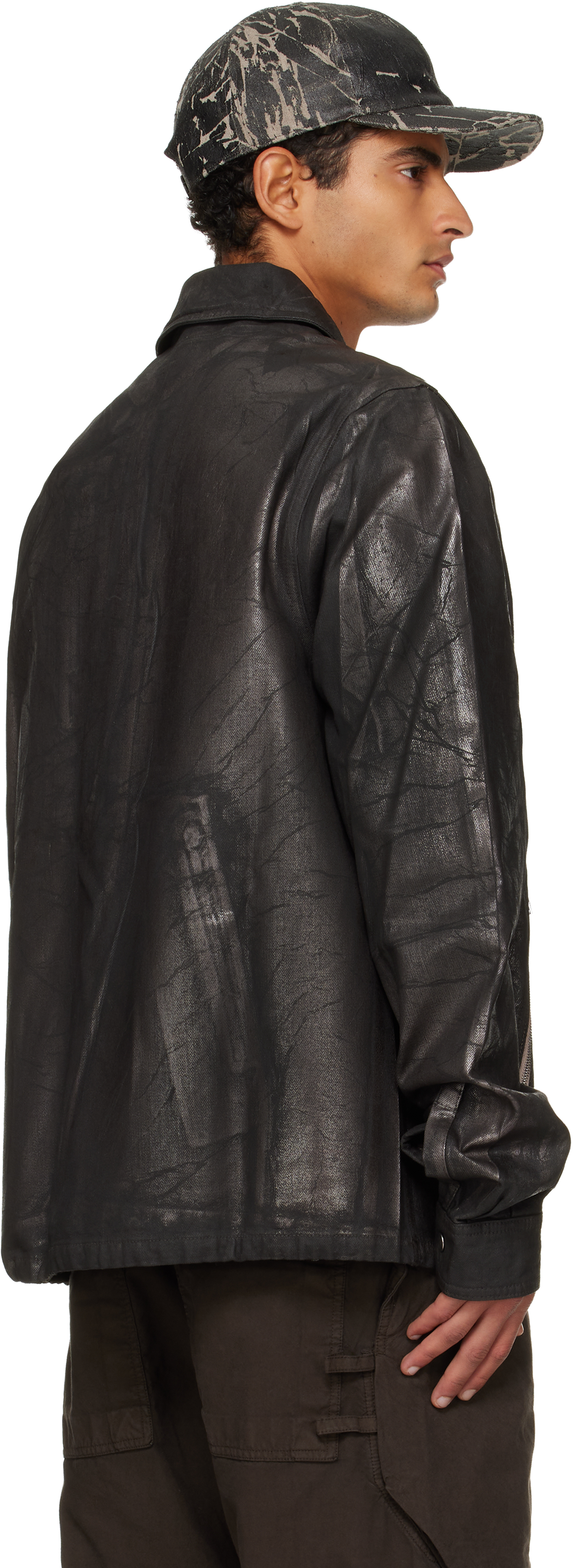 Rick Owens Drkshdw Black Concealed Zipfront Denim Jacket In Black