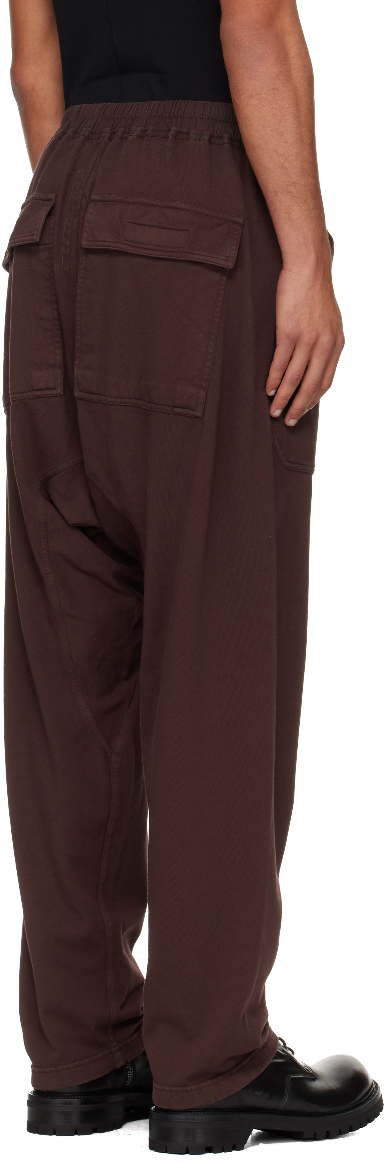 Rick Owens Drkshdw Burgundy Concordians Classic Drawstring Cargo Pants In Burgundy