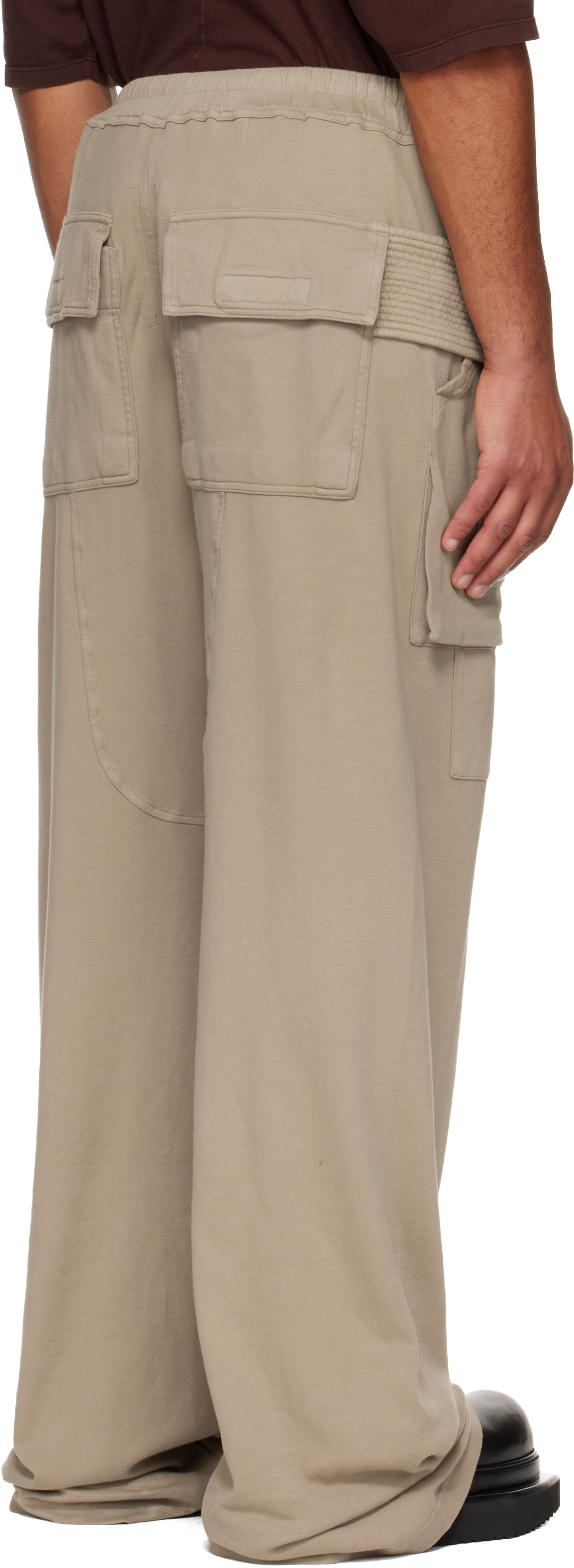 Rick Owens Drkshdw Taupe Concordians Wide Creatch Cargo Pants In Neutral