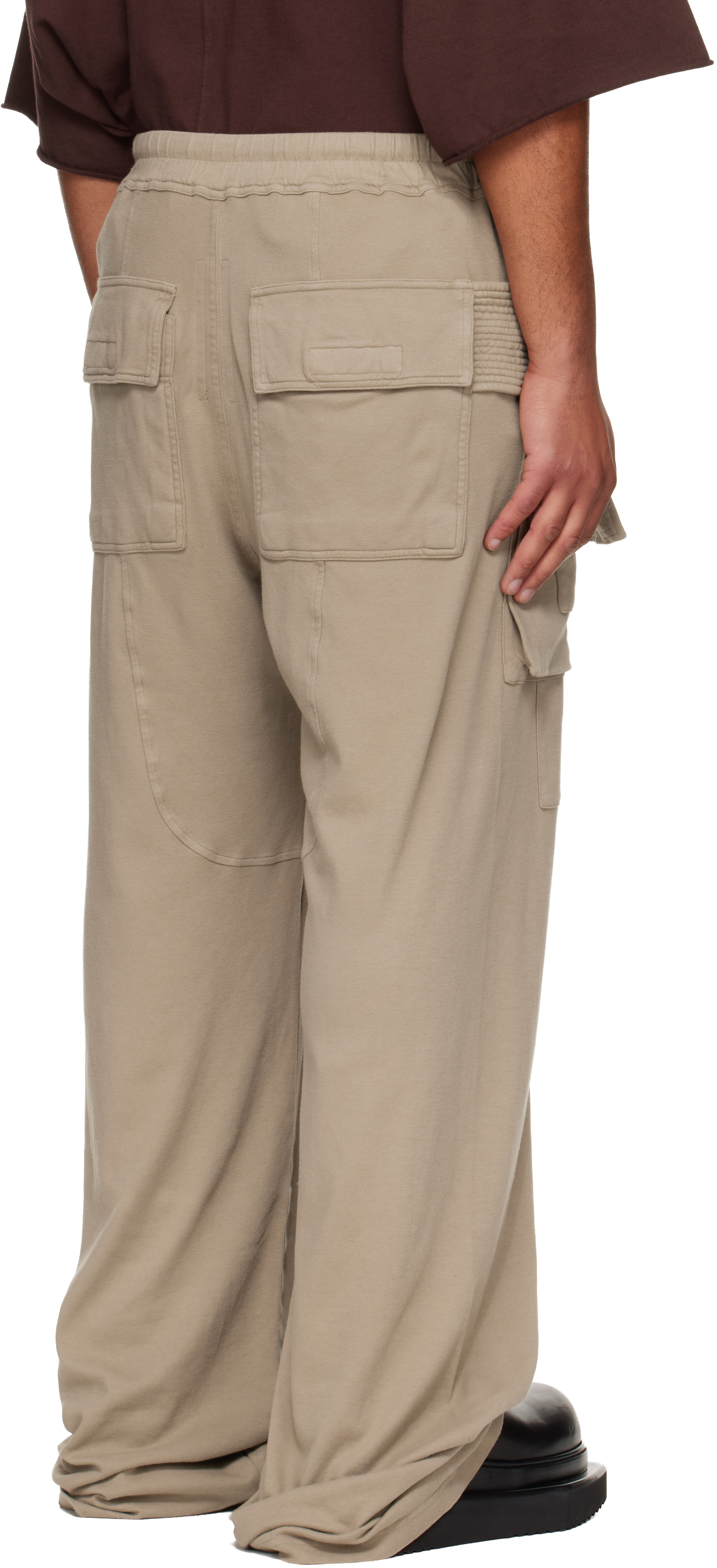 Rick Owens Drkshdw Taupe Concordians Wide Creatch Cargo Pants In Brown