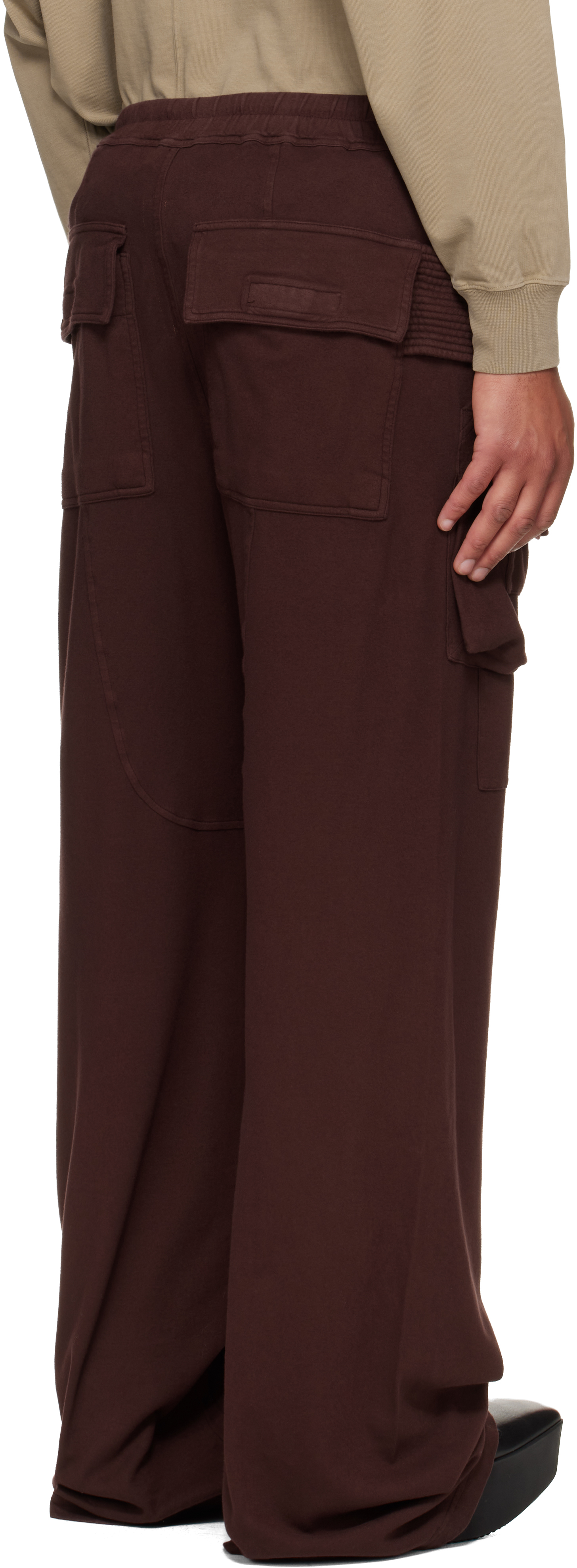 Rick Owens Drkshdw Burgundy Concordians Wide Creatch Cargo Pants In Red