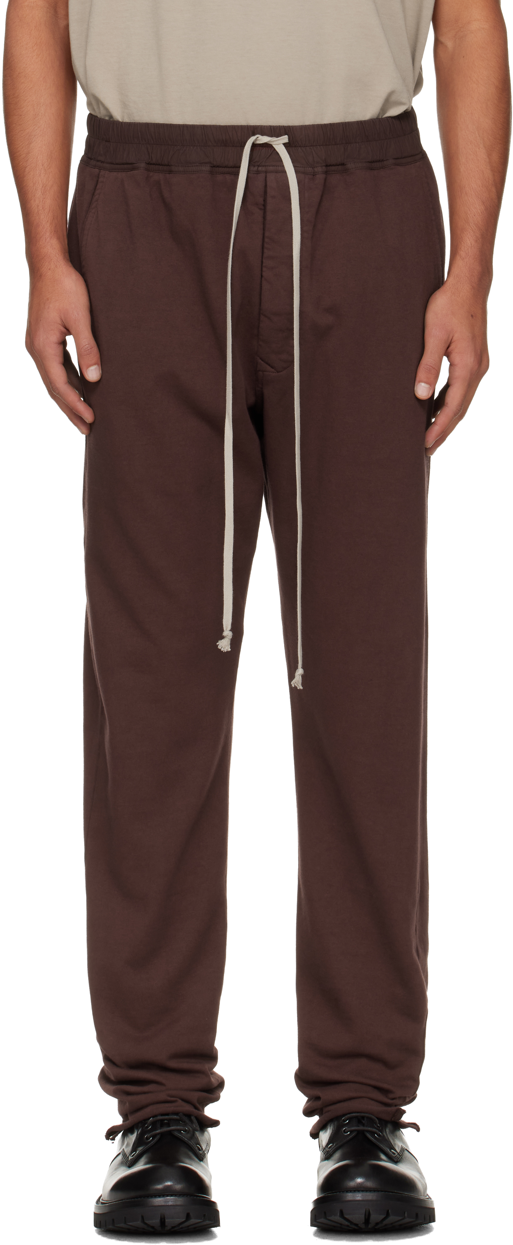 Rick Owens Drkshdw Burgundy Concordians Berlin Drawstring Sweatpants In Brown