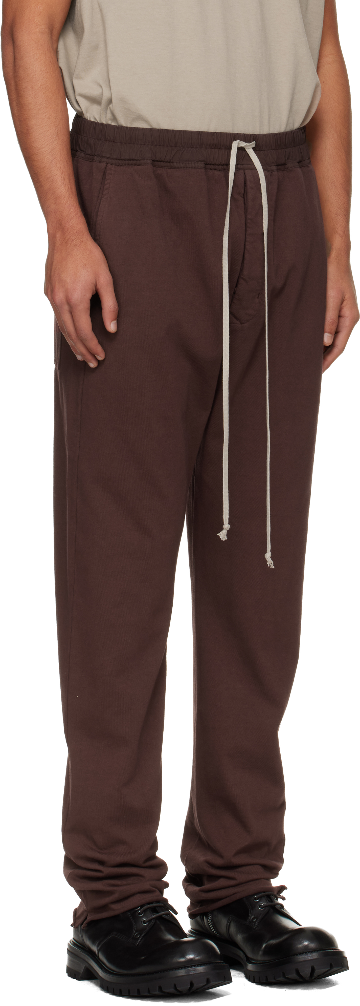 Rick Owens Drkshdw Burgundy Concordians Berlin Drawstring Sweatpants In Brown