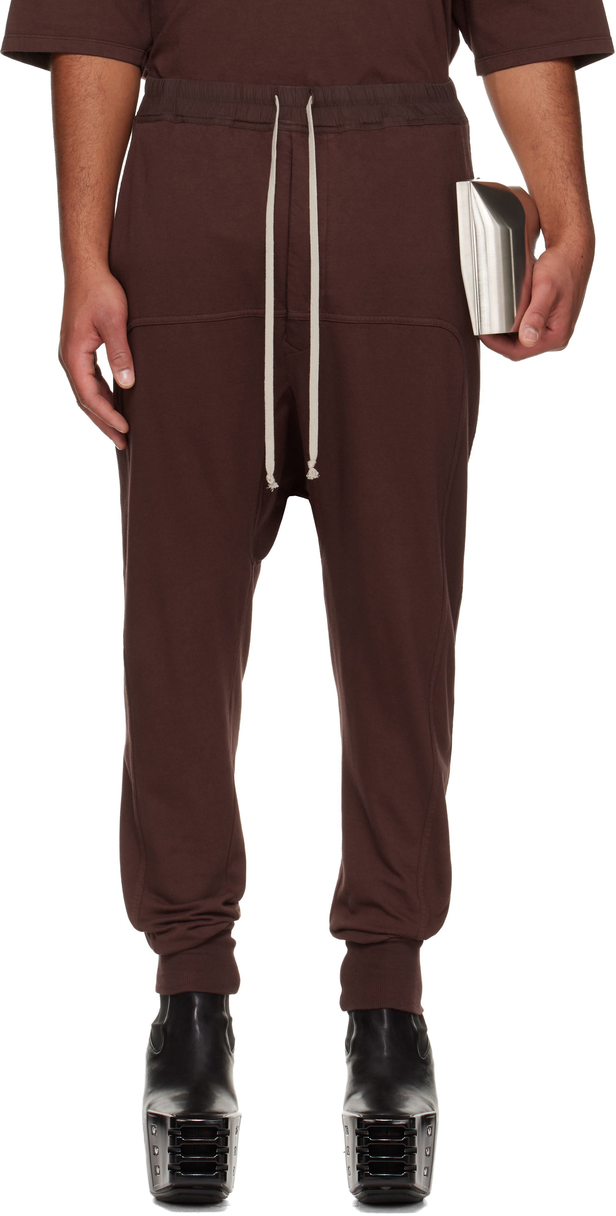 Rick Owens Drkshdw Burgundy Concordians Drawstring Sweatpants