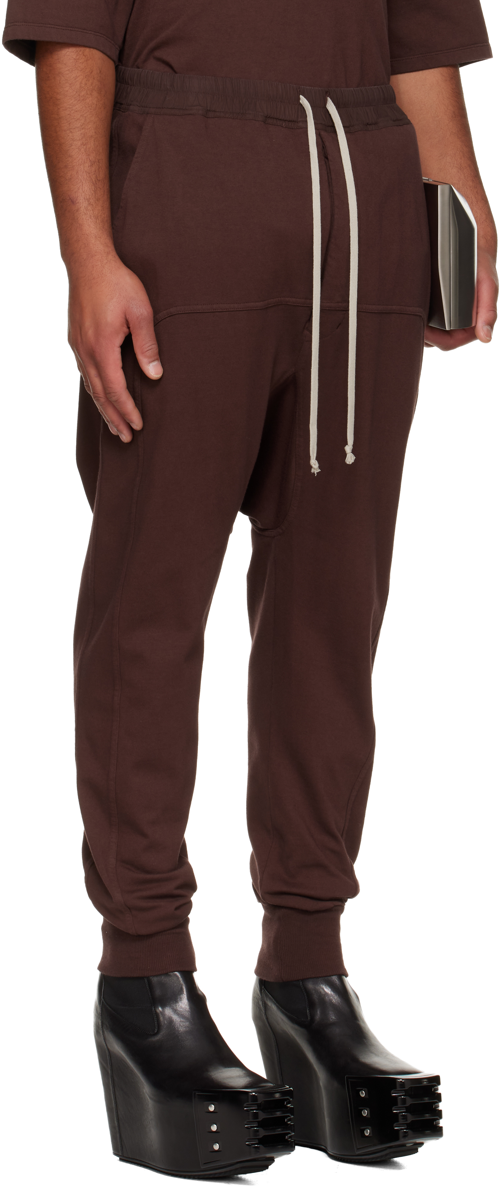Rick Owens Drkshdw Burgundy Concordians Drawstring Sweatpants