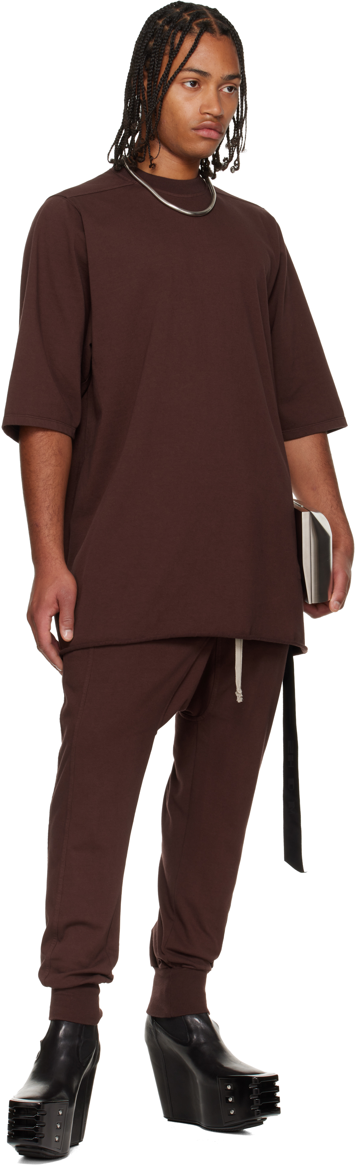 Rick Owens Drkshdw Burgundy Concordians Drawstring Sweatpants
