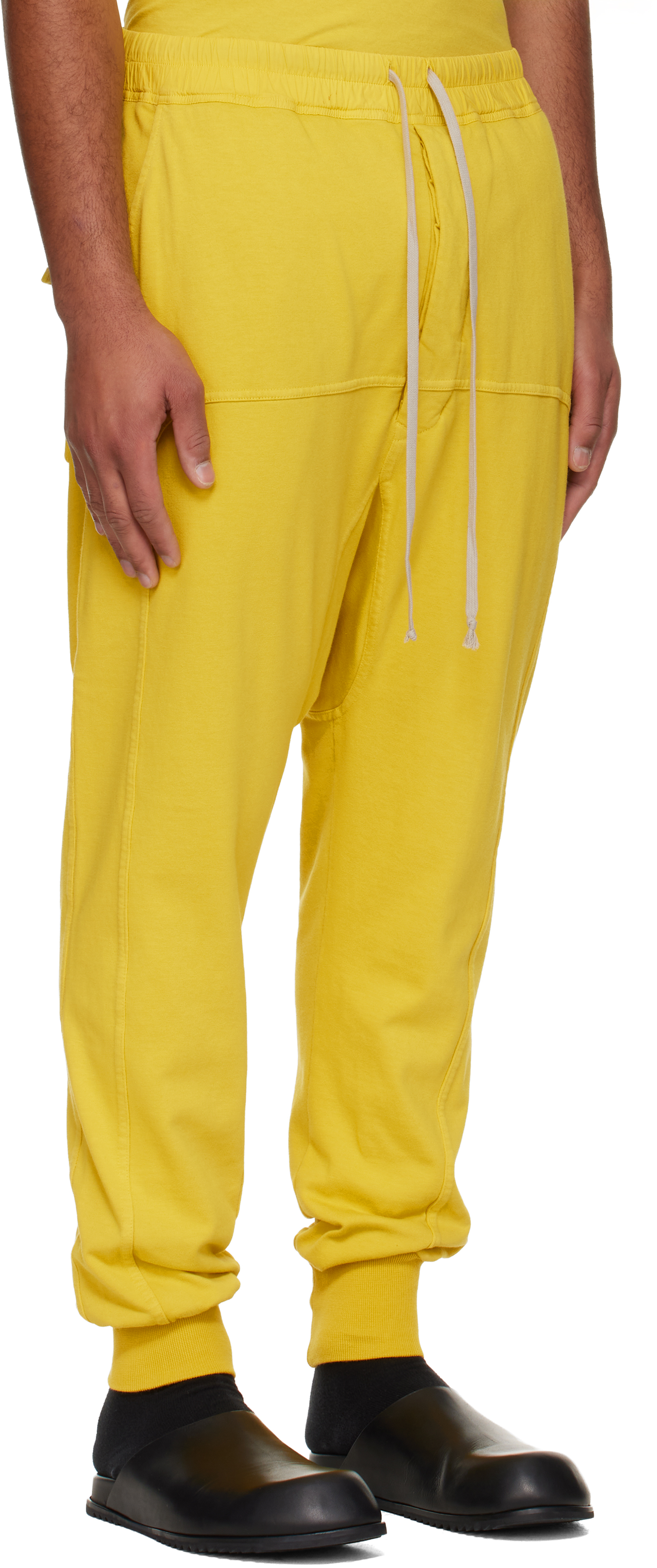 Rick Owens Drkshdw Yellow Concordians Drawstring Sweatpants In Yellow