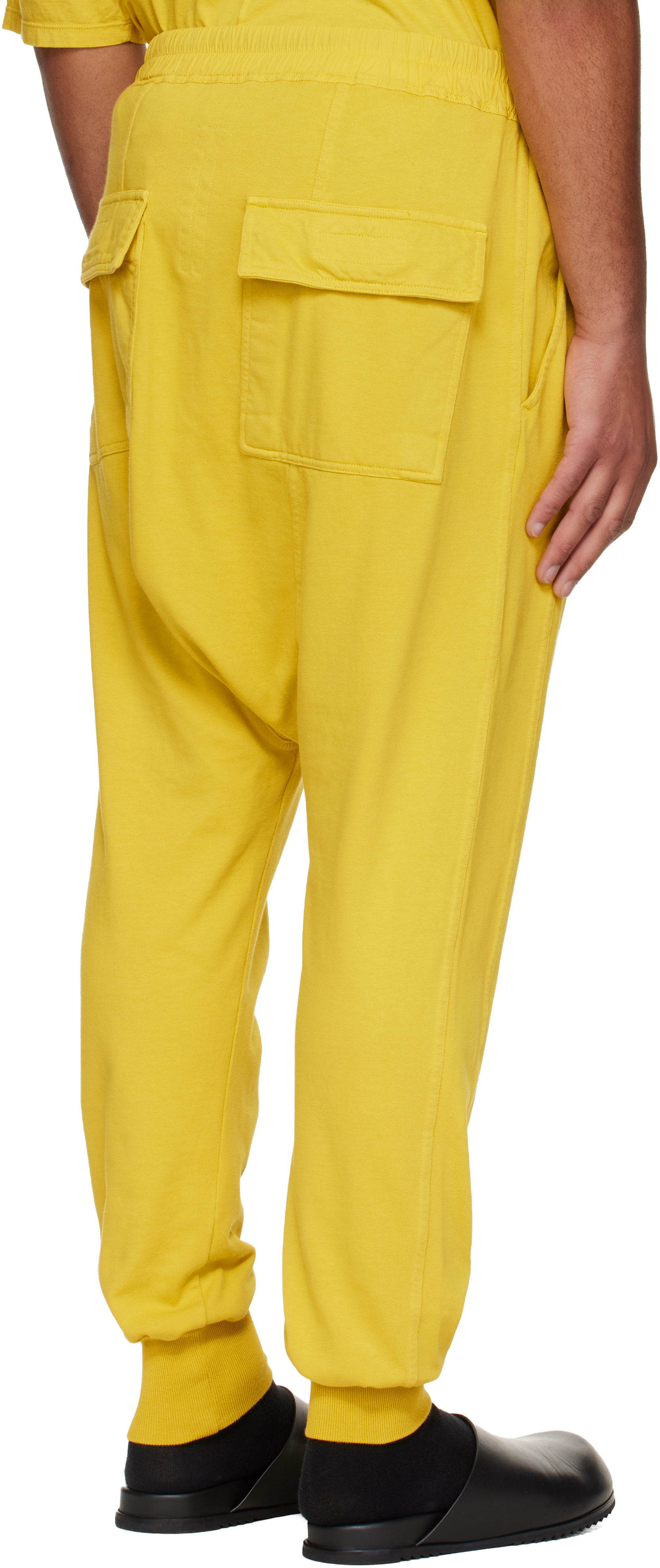 Rick Owens Drkshdw Yellow Concordians Drawstring Sweatpants In Yellow