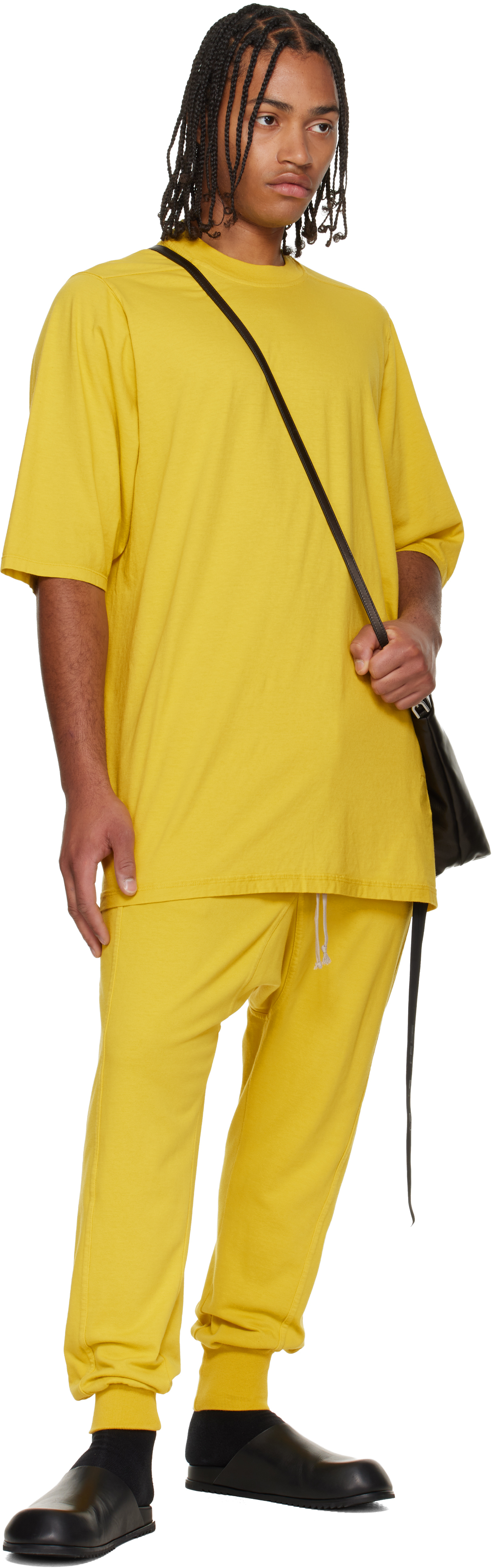 Rick Owens Drkshdw Yellow Concordians Drawstring Sweatpants In Yellow