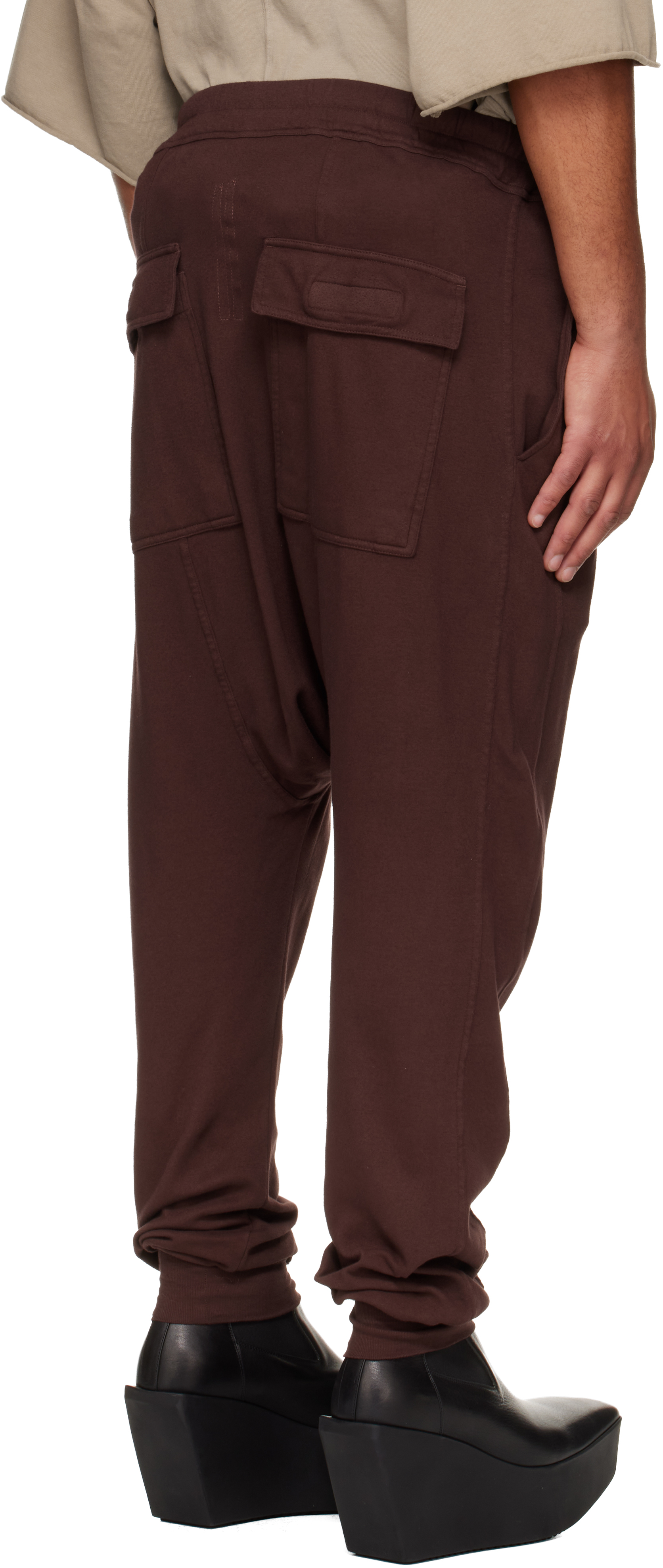 Rick Owens Drkshdw Burgundy Concordians Drawstring Sweatpants In Brown