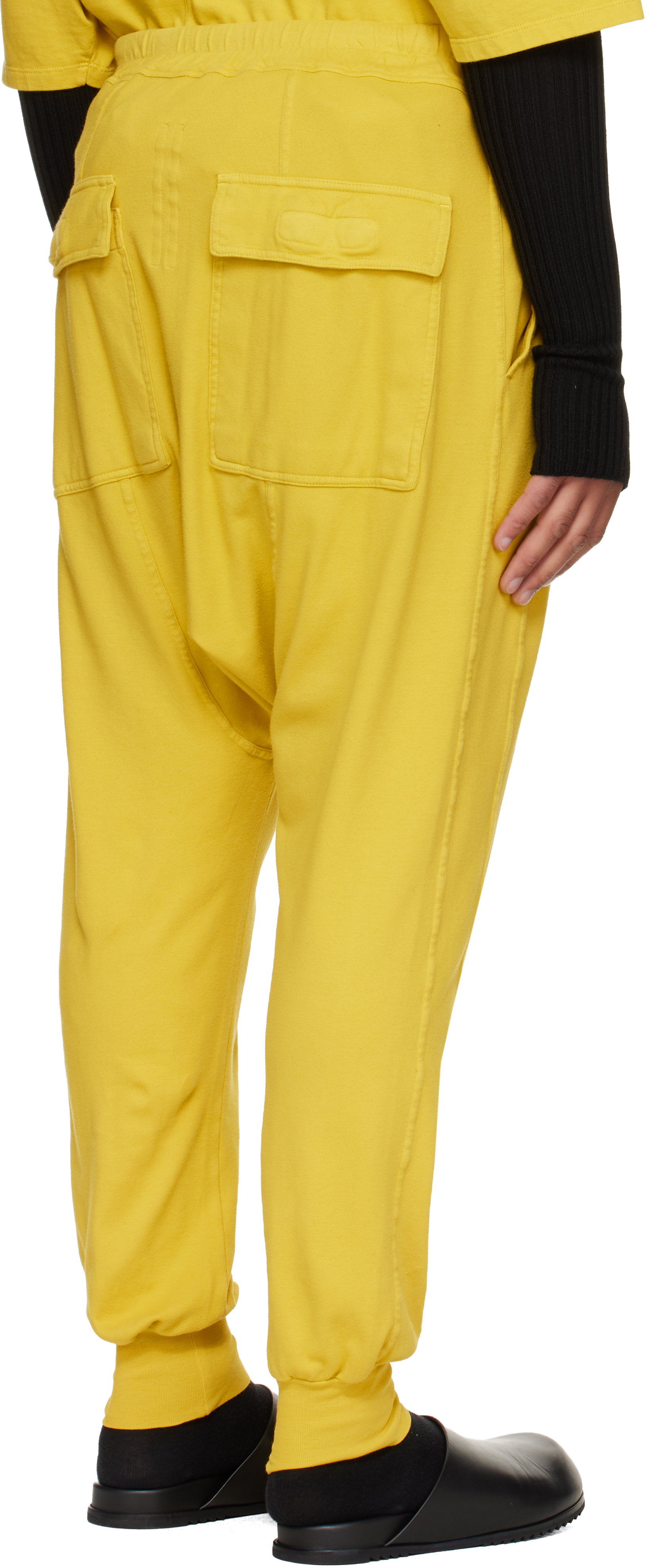 Rick Owens Drkshdw Yellow Concordians Drawstring Sweatpants In Yellow