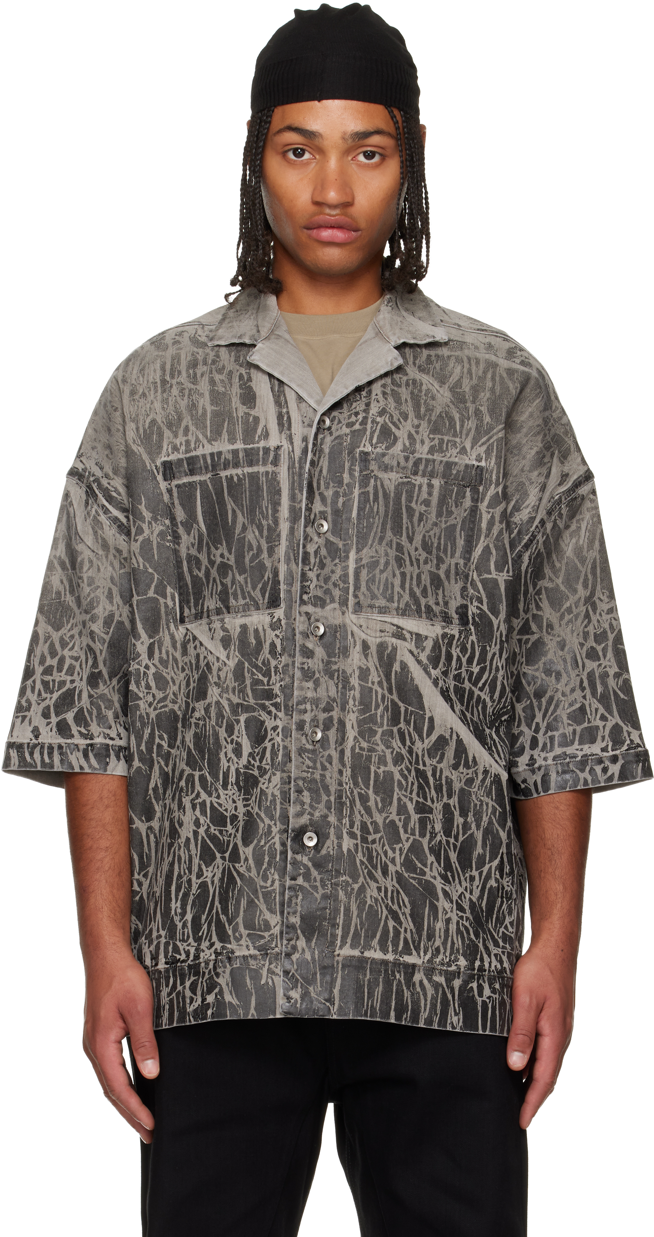 Black Concordians Magnum Tommy Denim Shirt by Rick Owens DRKSHDW